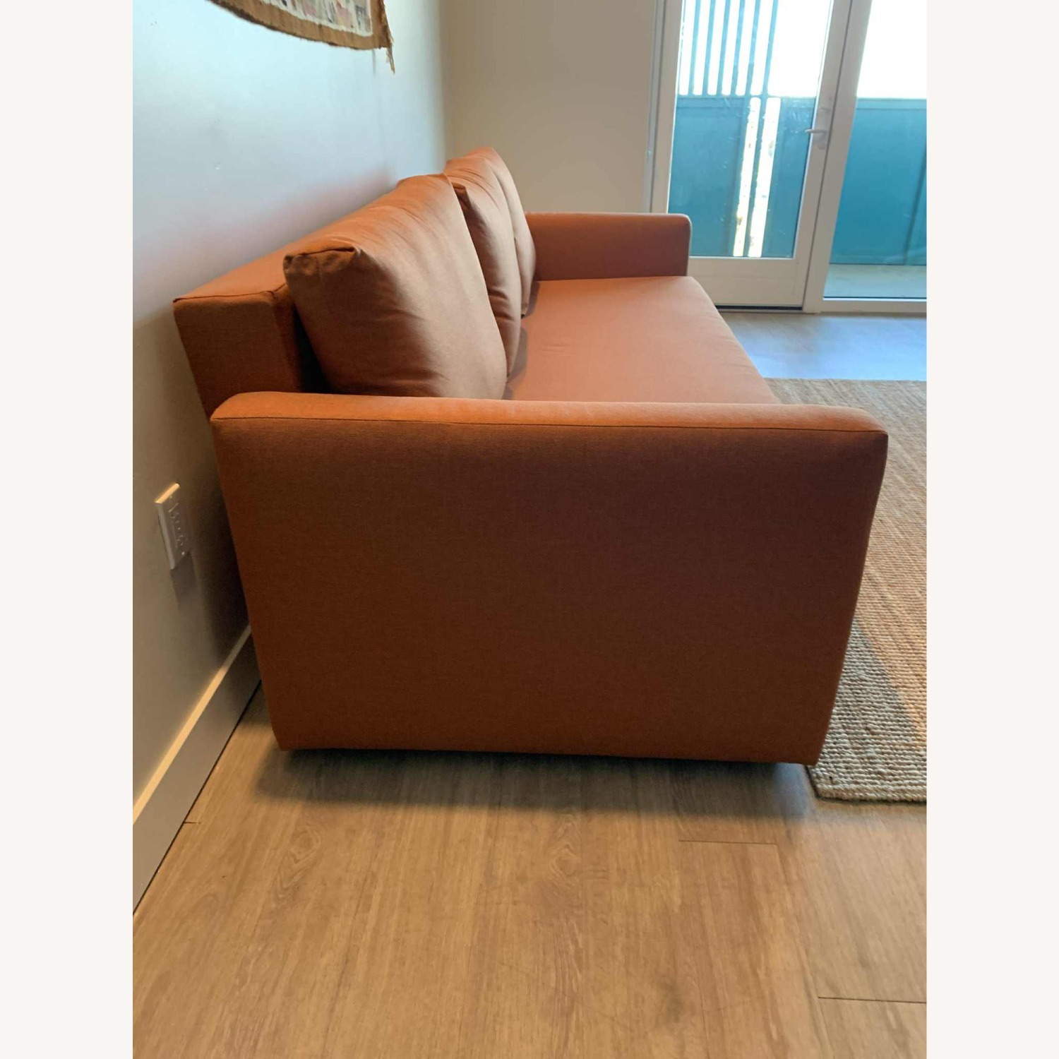 IKEA Friheten Orange Fabric Queen Bed - image-3