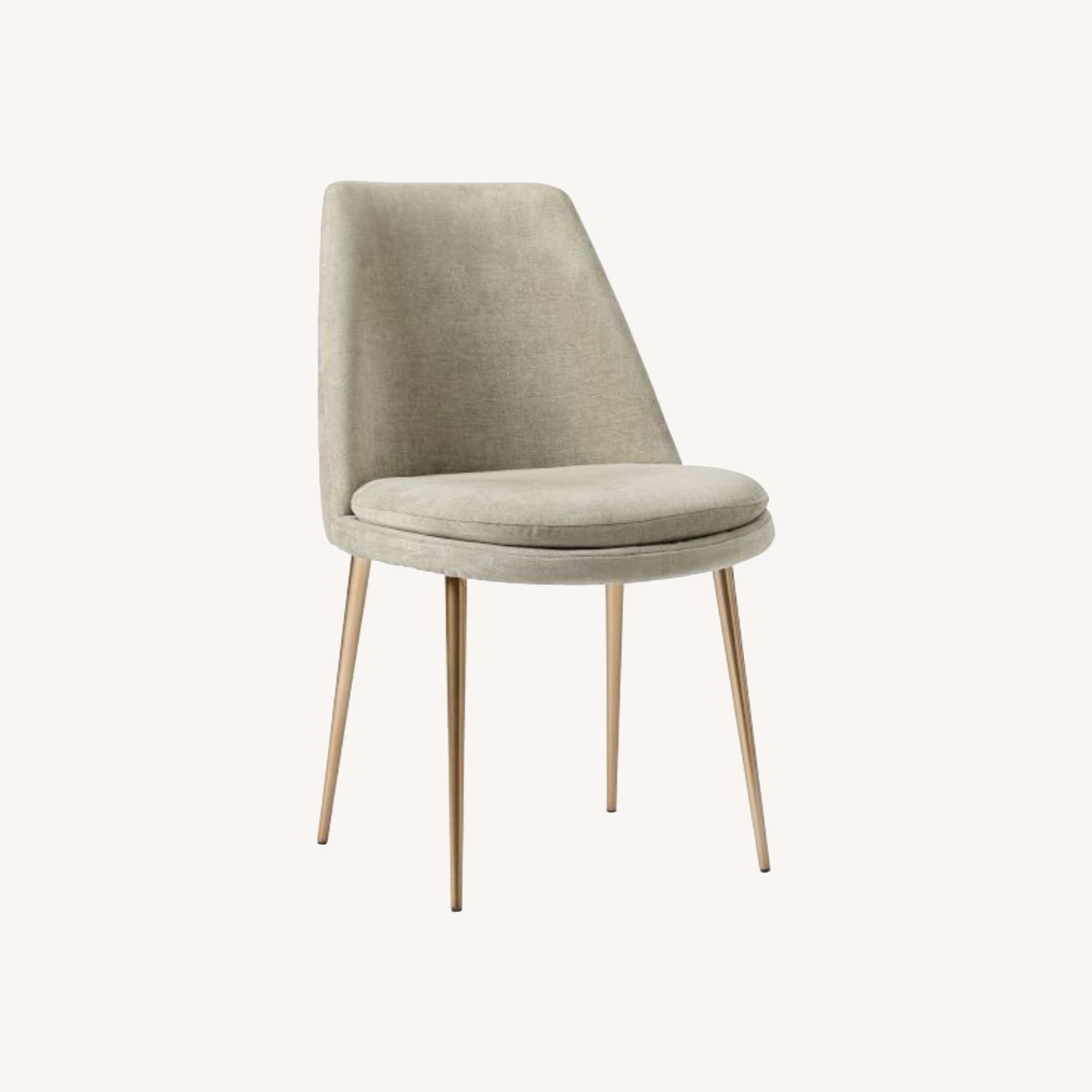 West Elm Gray Velvet Dining Chairs Set of 6 - image-0