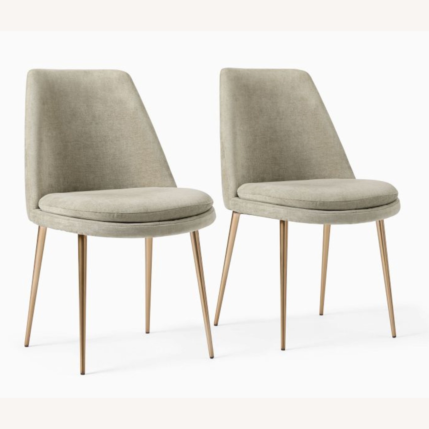 West Elm Gray Velvet Dining Chairs Set of 6 - image-4