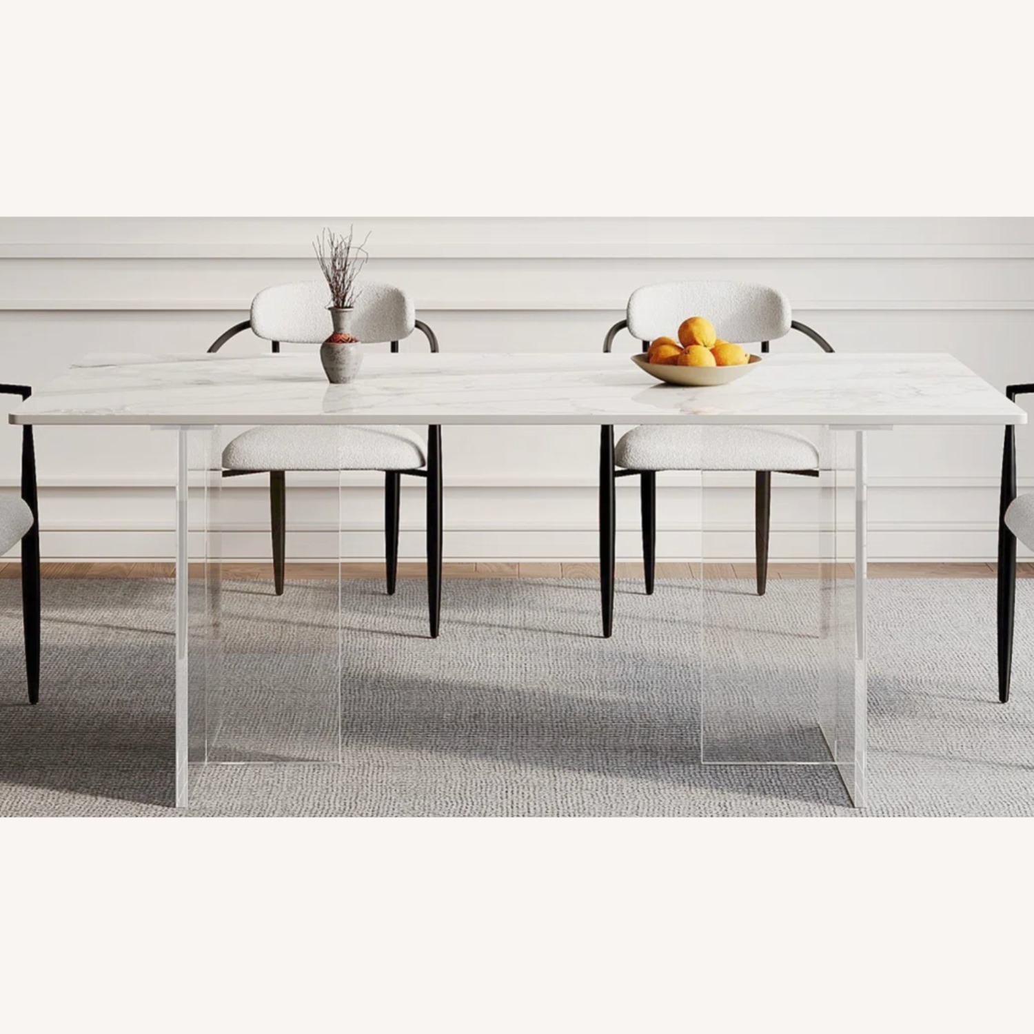 Wayfair Faux Marble Dining Table with Acrylic Legs - image-4