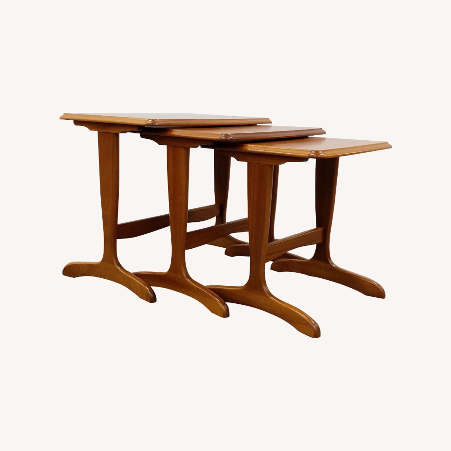 Set of Vintage Mid Century Teak Nesting Tables - image-0