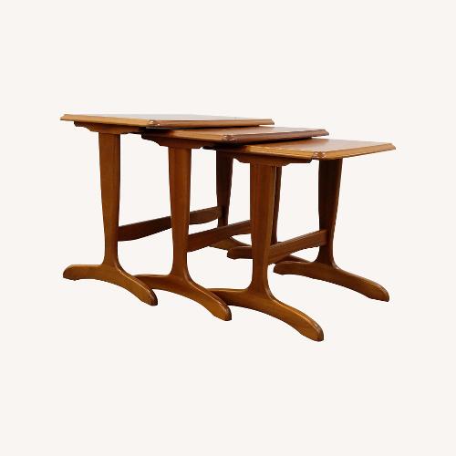 Used Set of Vintage Mid Century Teak Nesting Tables for sale on AptDeco