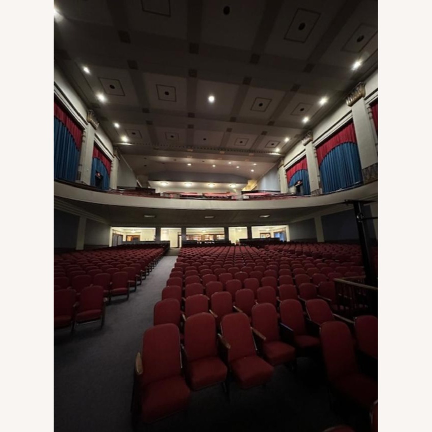 Red Fabric Armchairs Theater Seating - image-4