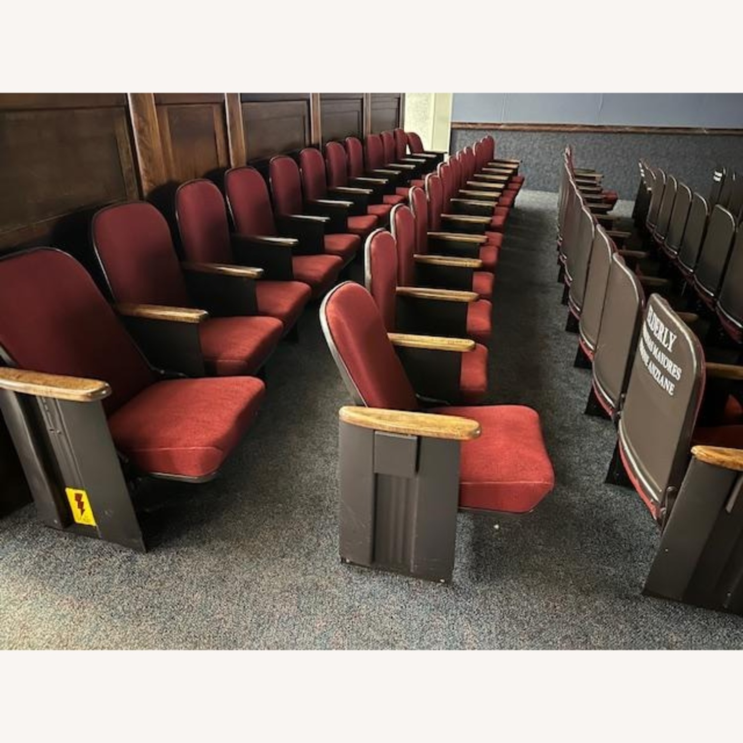 Red Fabric Armchairs Theater Seating - image-2