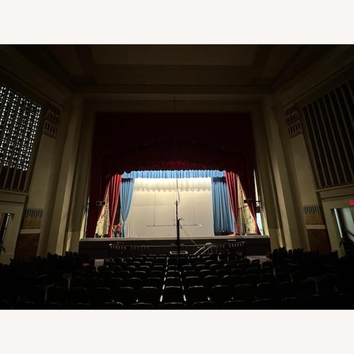Red Fabric Armchairs Theater Seating - image-3