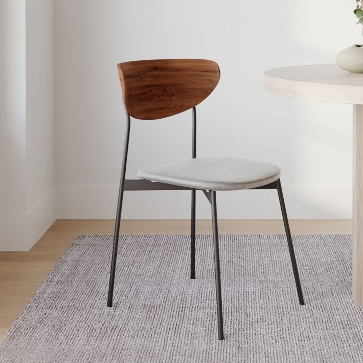 West Elm Mixed Material Petal Dining Chairs - image-9