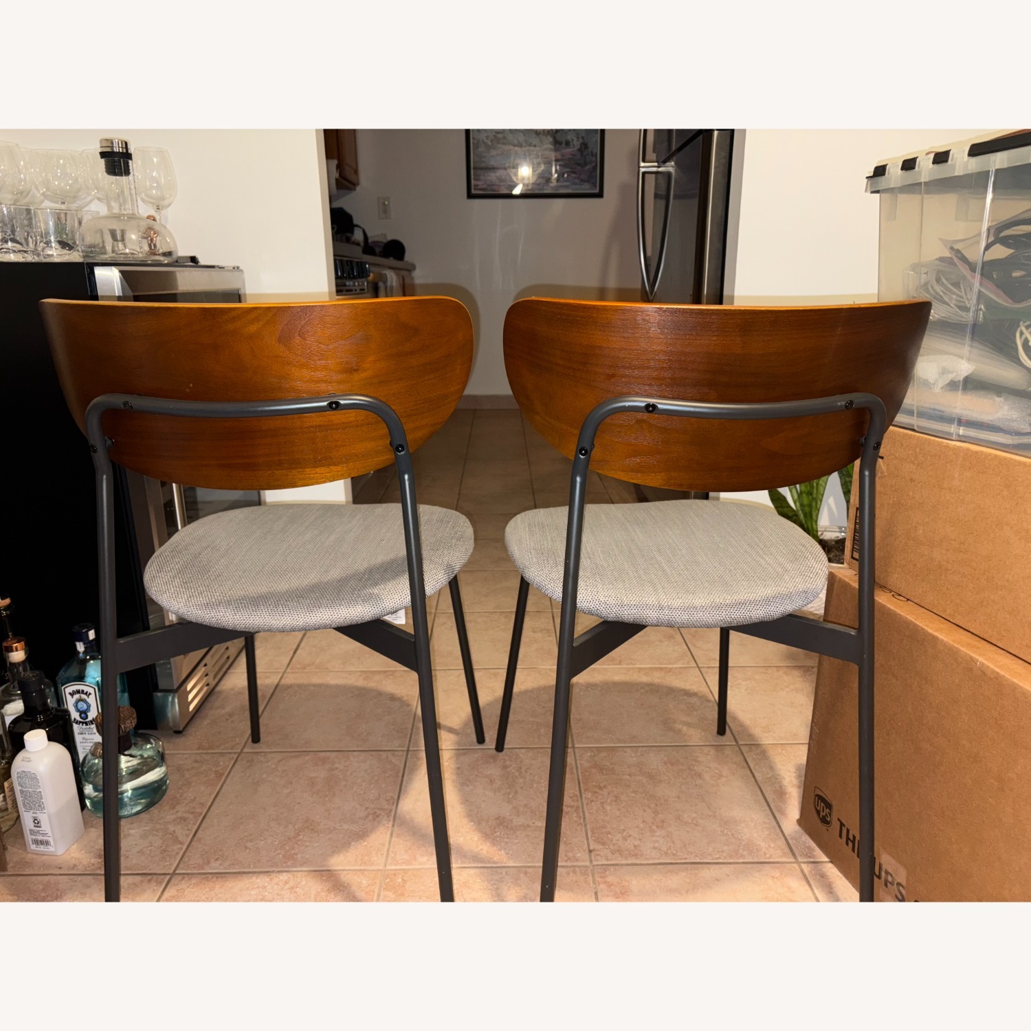 West Elm Mixed Material Petal Dining Chairs - image-7