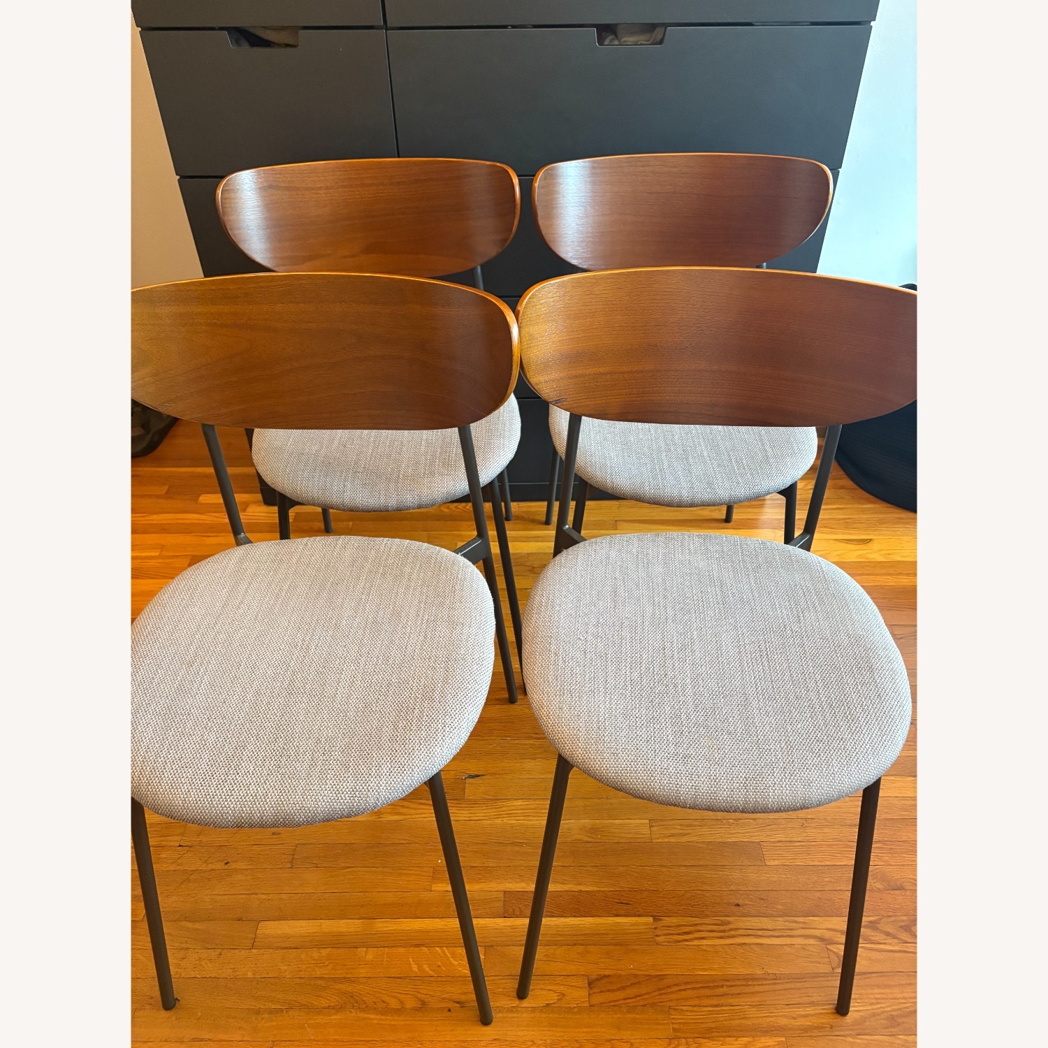 West Elm Mixed Material Petal Dining Chairs - image-3