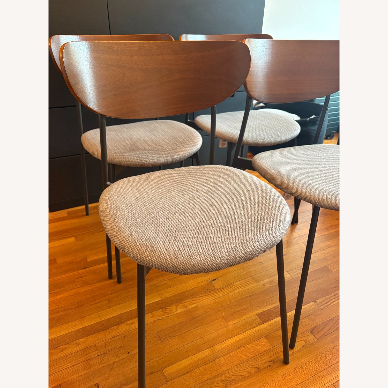 West Elm Mixed Material Petal Dining Chairs - image-2