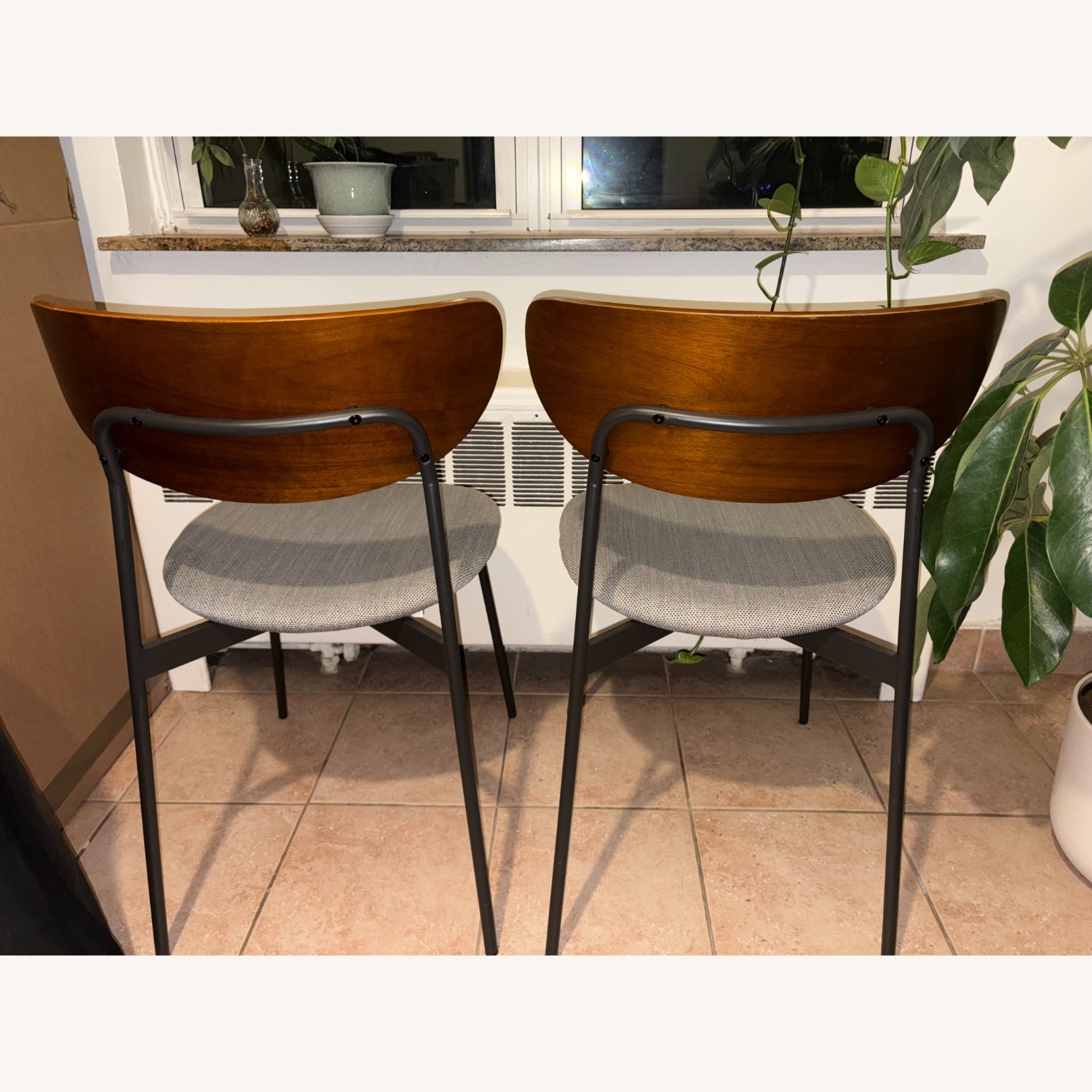 West Elm Mixed Material Petal Dining Chairs - image-6