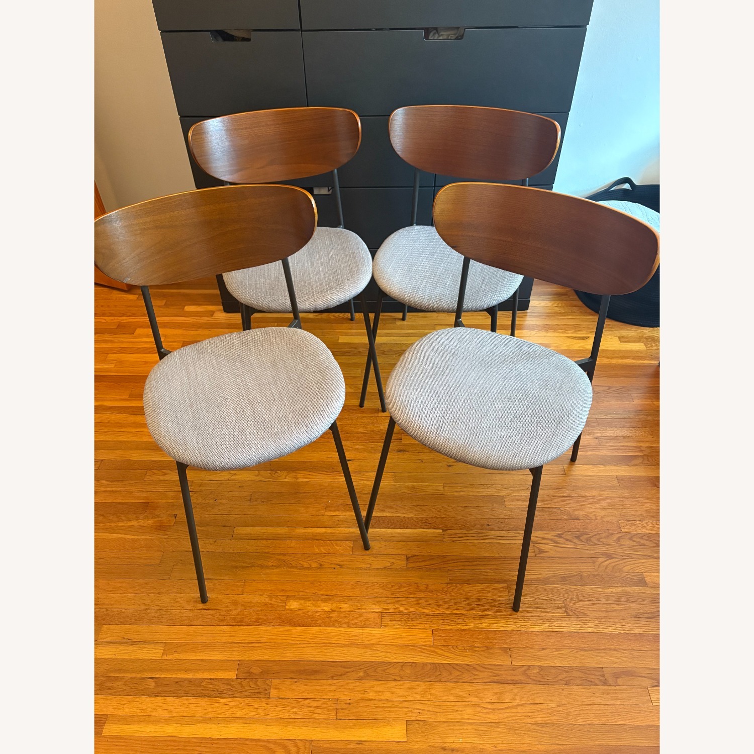 West Elm Mixed Material Petal Dining Chairs - image-8