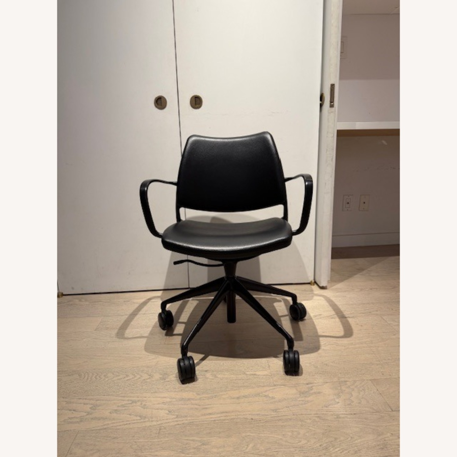 Design Within Reach Black Leather Office Chair - image-1