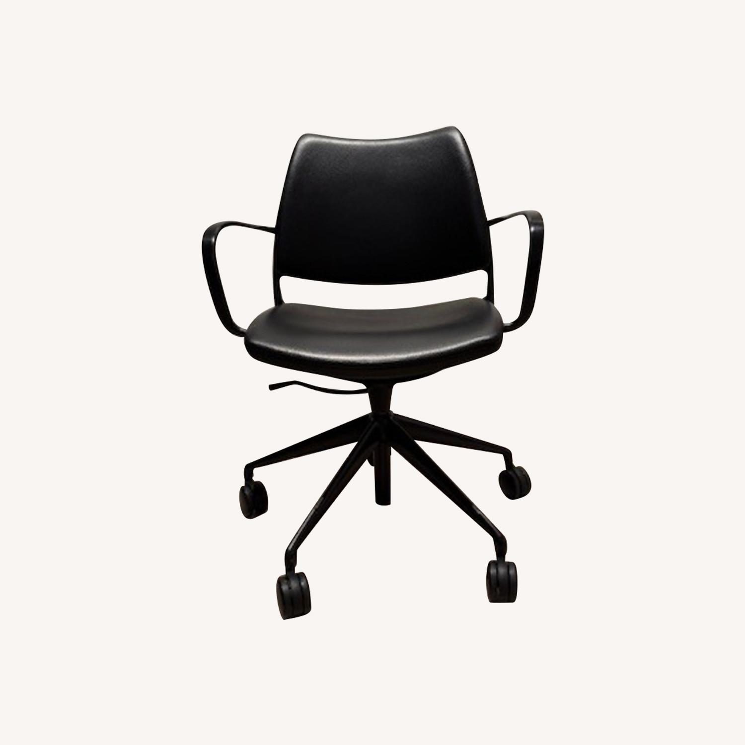 Design Within Reach Black Leather Office Chair - image-0