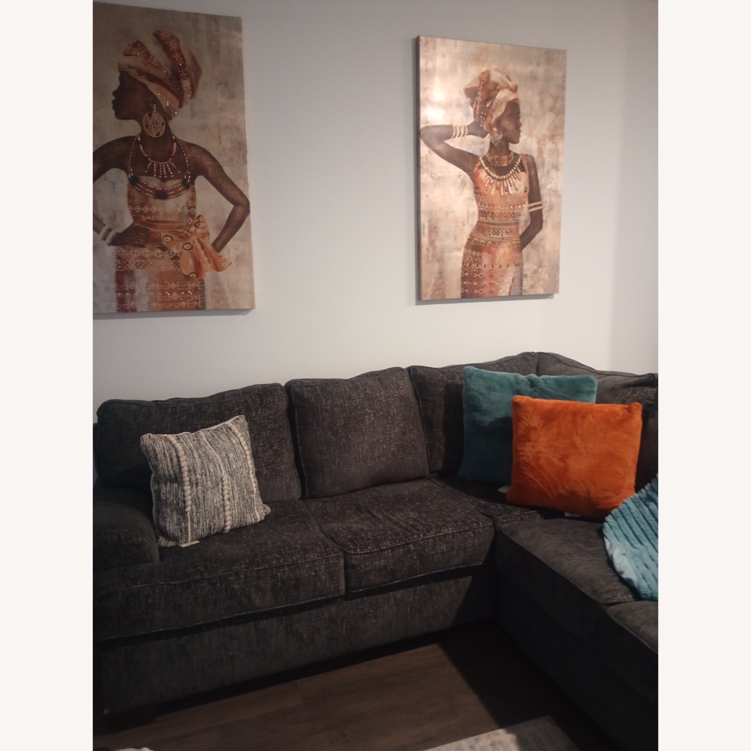 Ashley Furniture Black Fabric 2 Piece Sectional - image-2