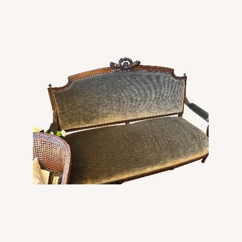 Used Fine Antique Hand Carved Dark Wood Brown Sofa for sale on AptDeco