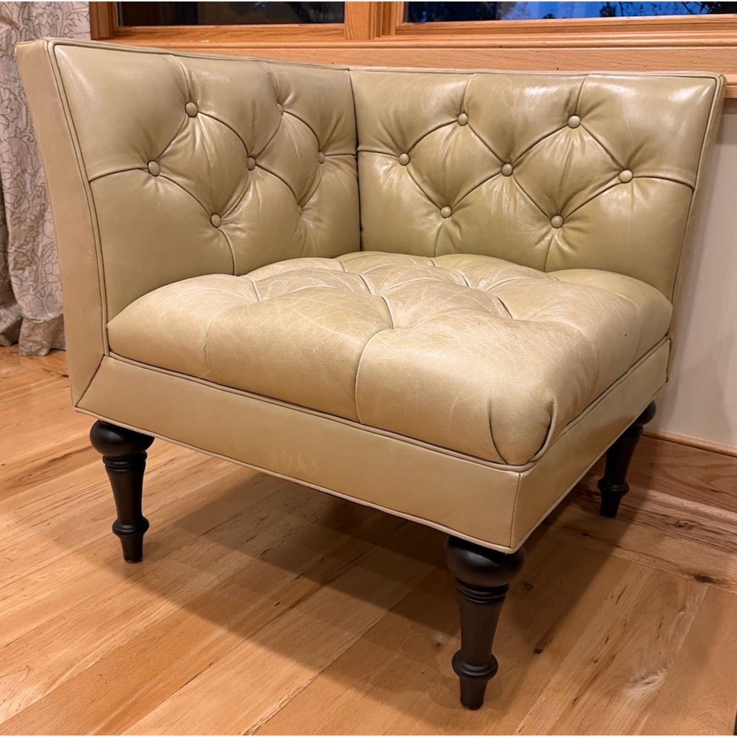 Bernhardt Furniture Green Leather Accent Chairs - image-1