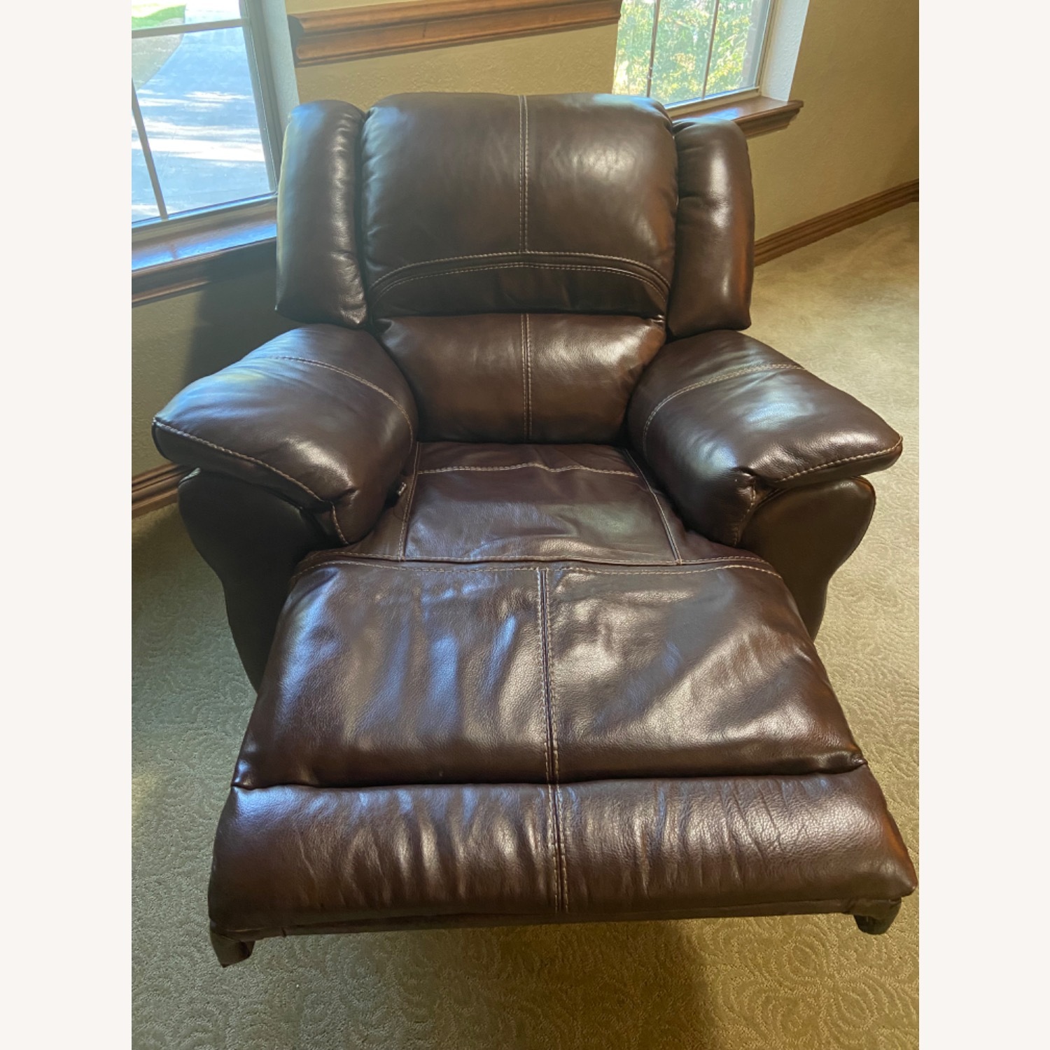 Ashley Furniture Hallstrung Dark Brown Leather Futon - image-2