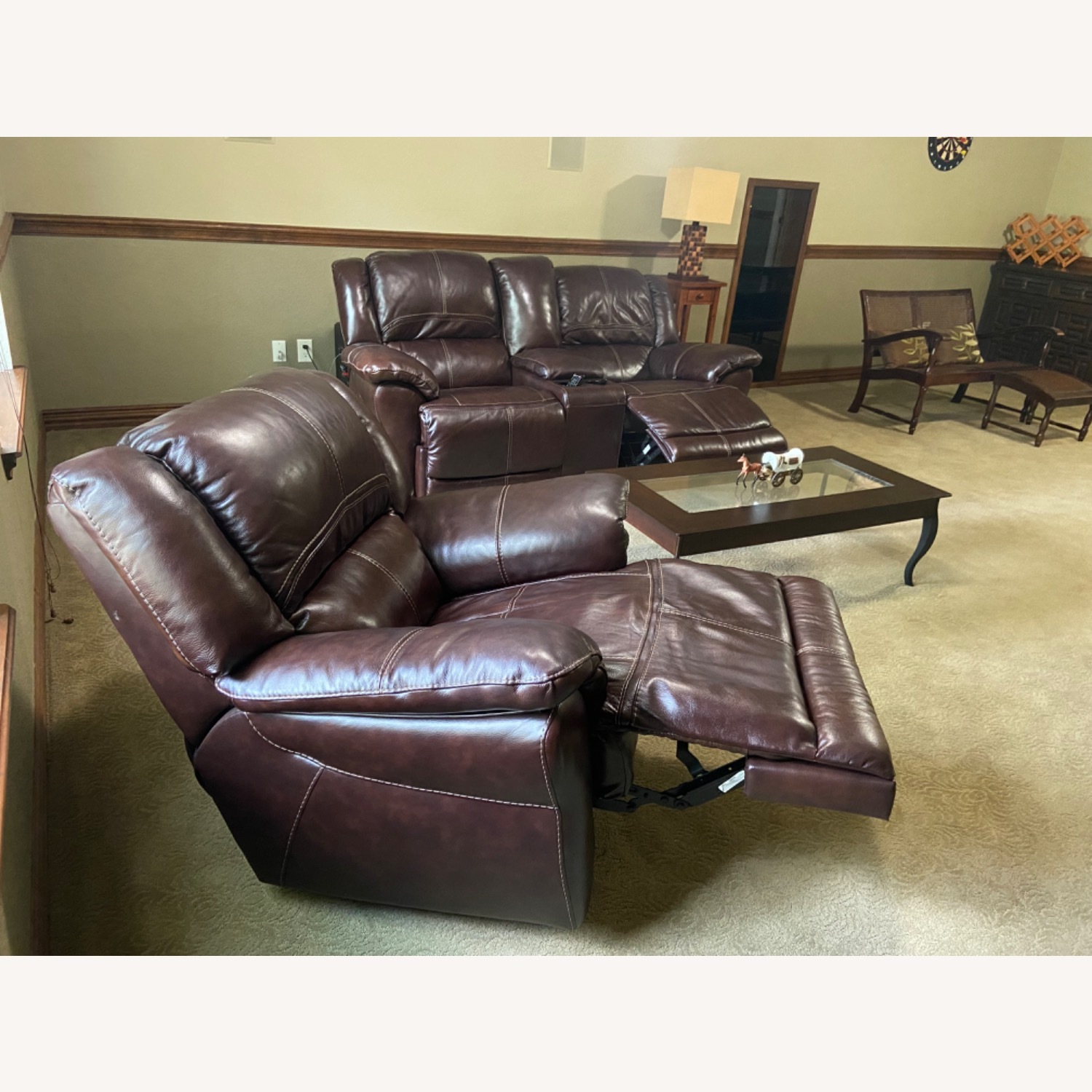 Ashley Furniture Hallstrung Dark Brown Leather Futon - image-3