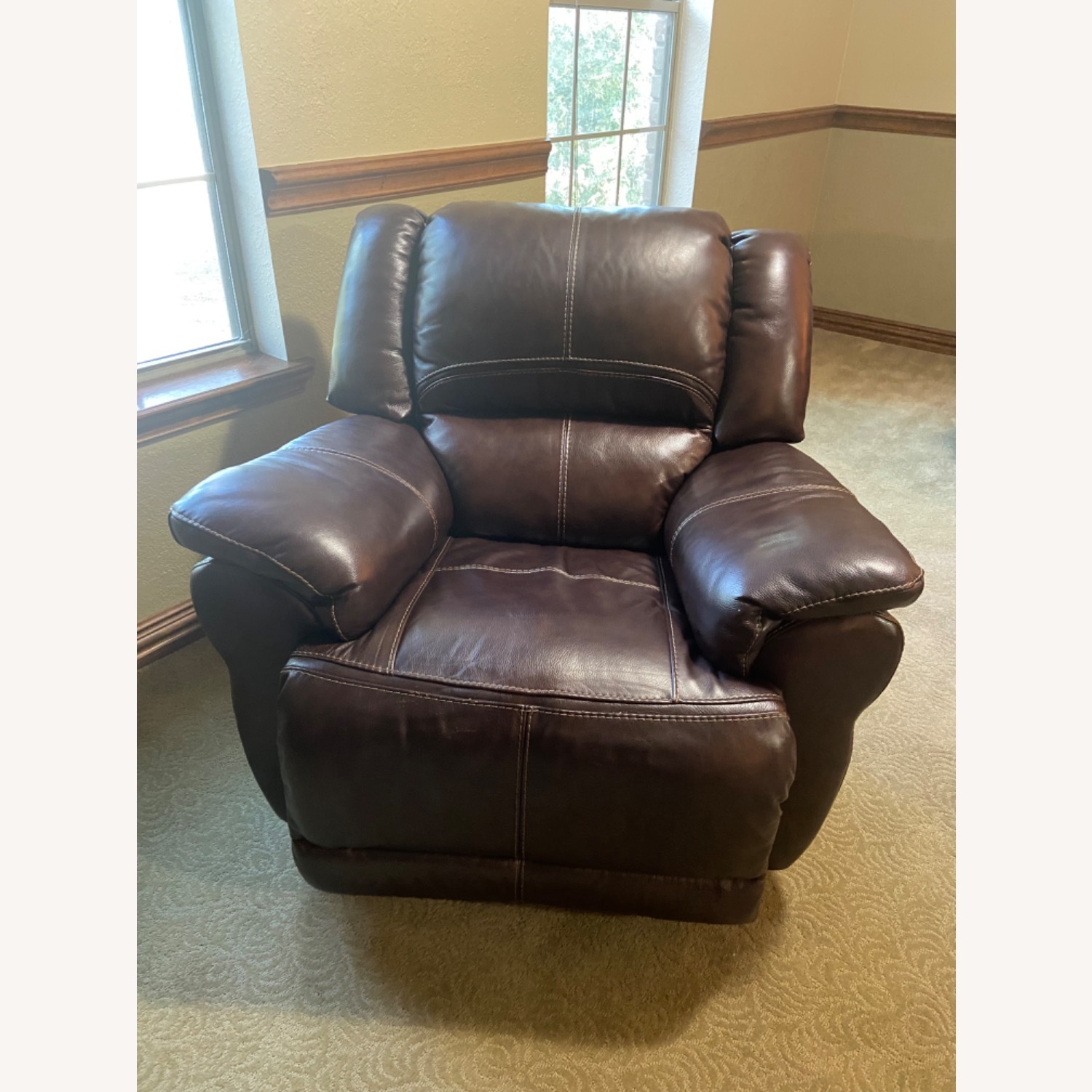 Ashley Furniture Hallstrung Dark Brown Leather Futon - image-1