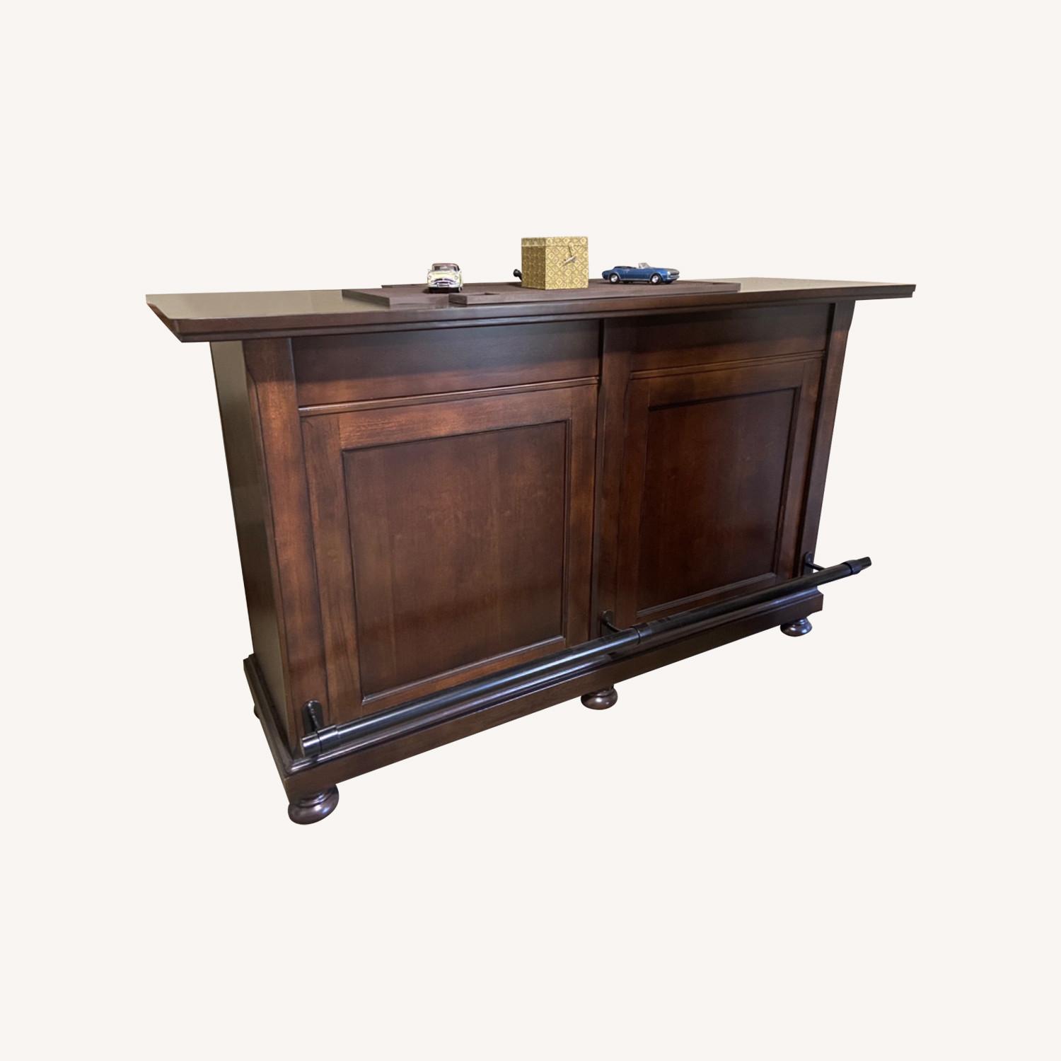 Ashley Furniture Dark Brown Wood Bar Cart - image-0