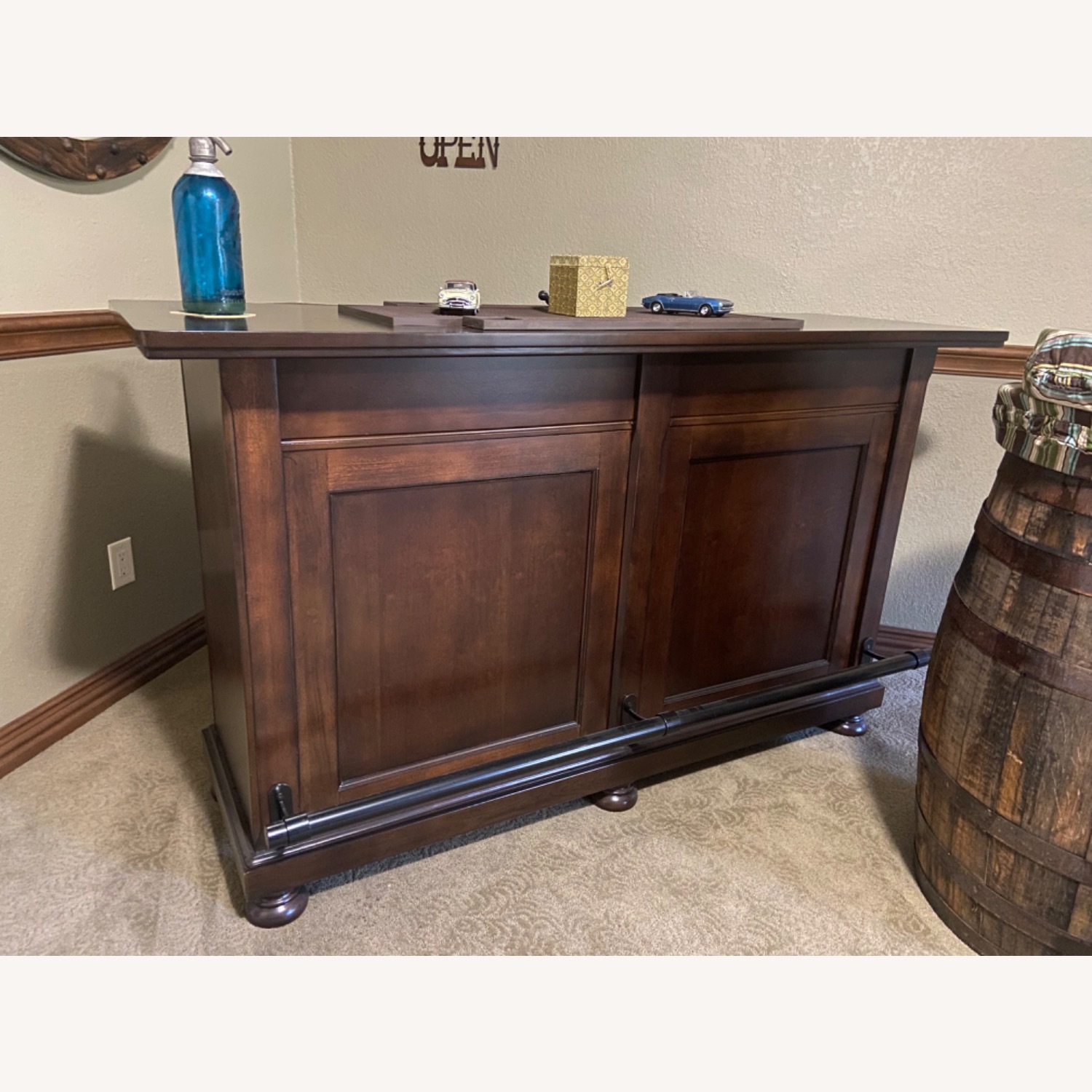 Ashley Furniture Dark Brown Wood Bar Cart - image-2
