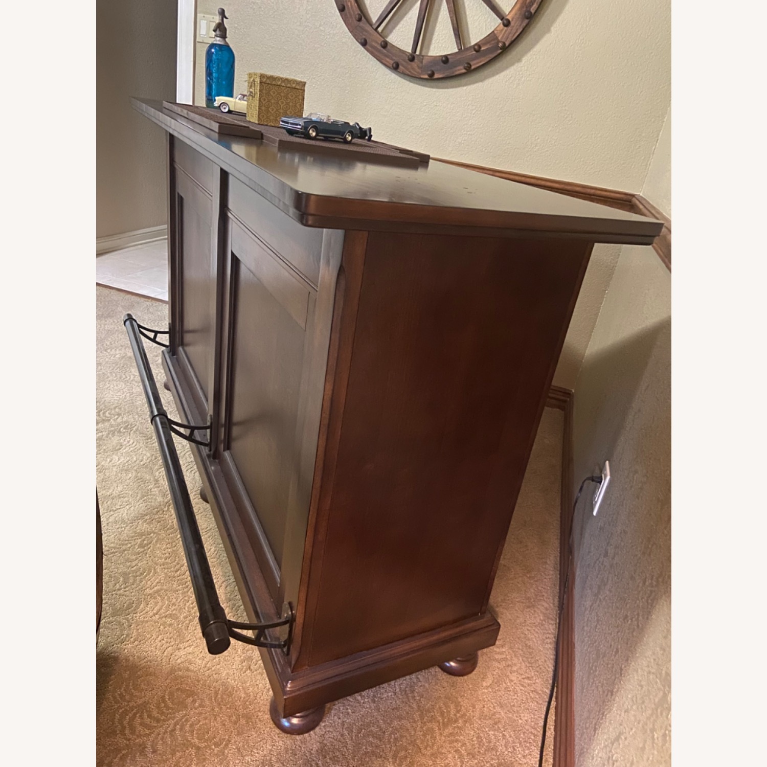 Ashley Furniture Dark Brown Wood Bar Cart - image-3