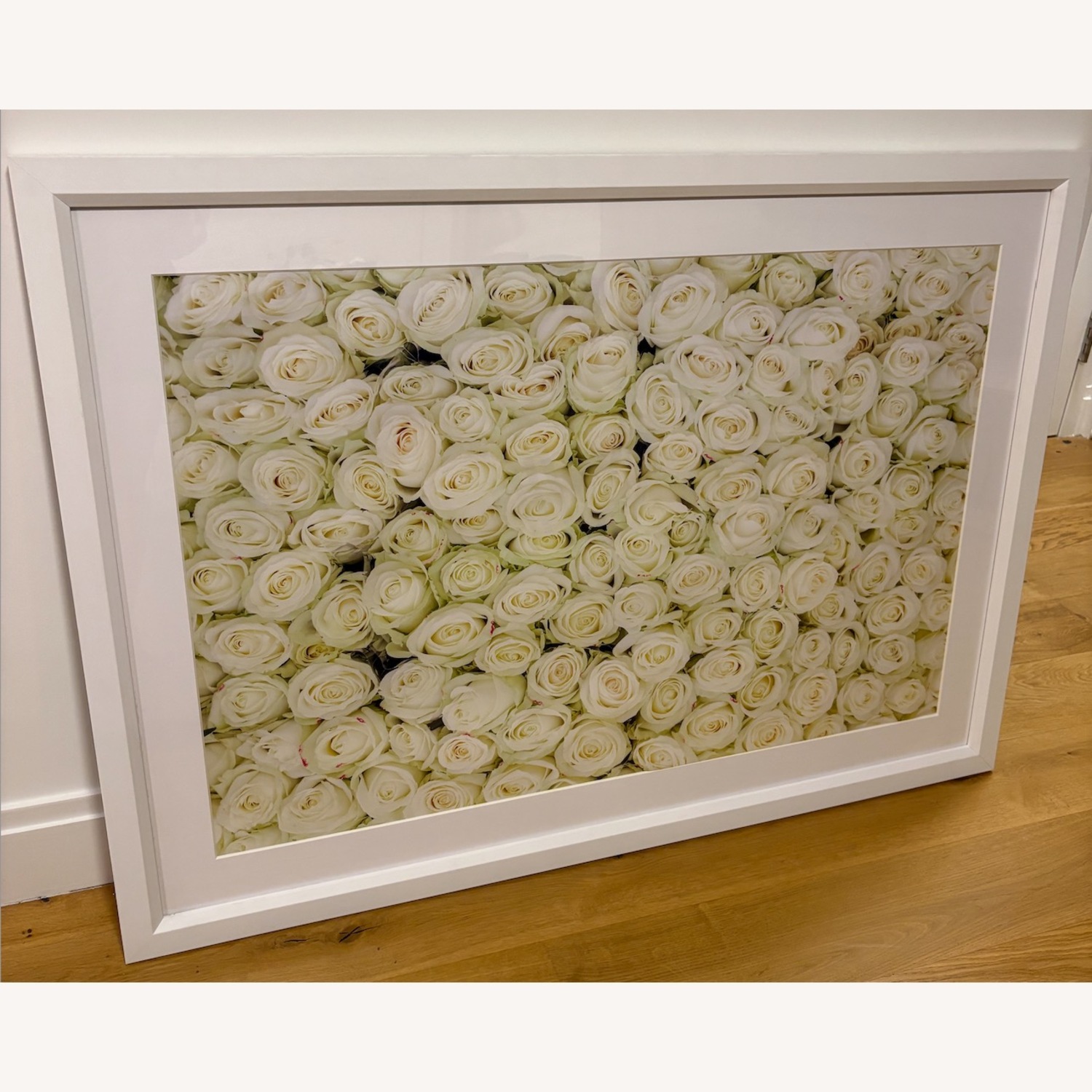 White Roses Art Print with Frame - image-2