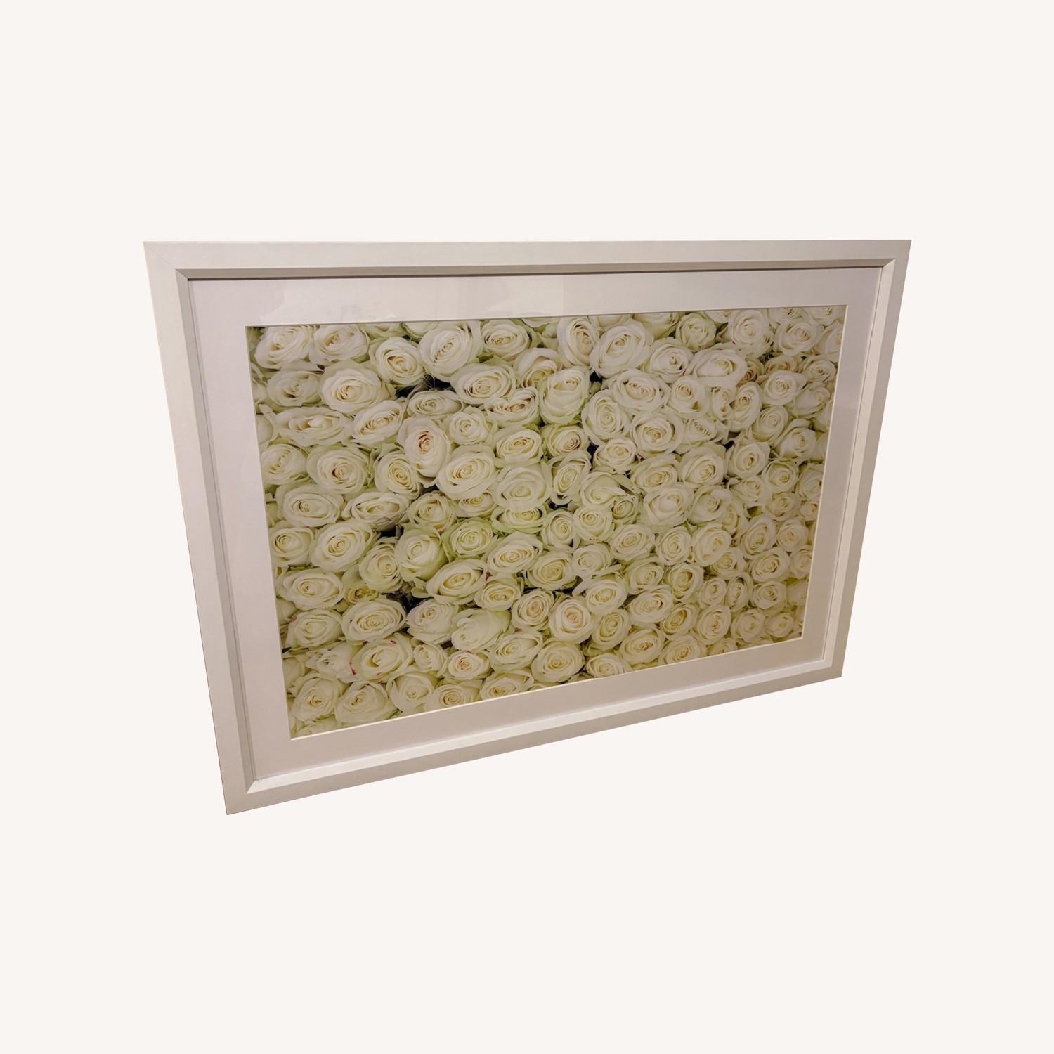White Roses Art Print with Frame - image-0