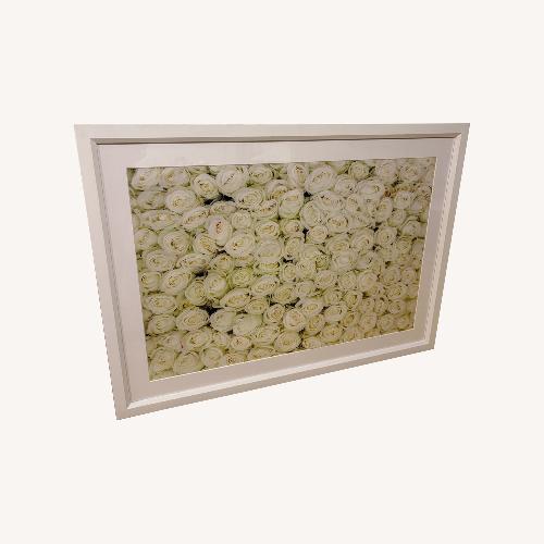Used White Roses Art Print with Frame for sale on AptDeco
