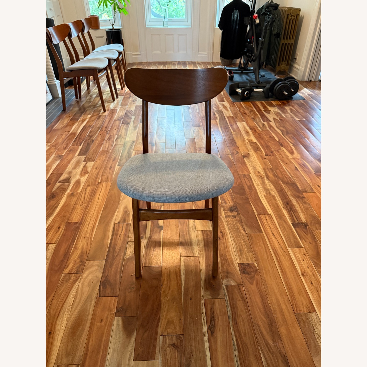 West Elm Light Gray Fabric Dining Chairs - image-4
