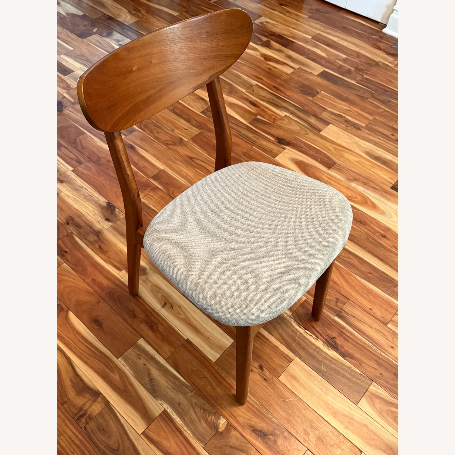 West Elm Light Gray Fabric Dining Chairs - image-1