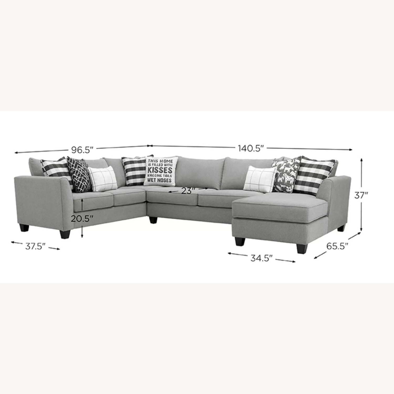 Raymour & Flanigan Light Gray Daine 3-pc. Sectional Sofa - image-8