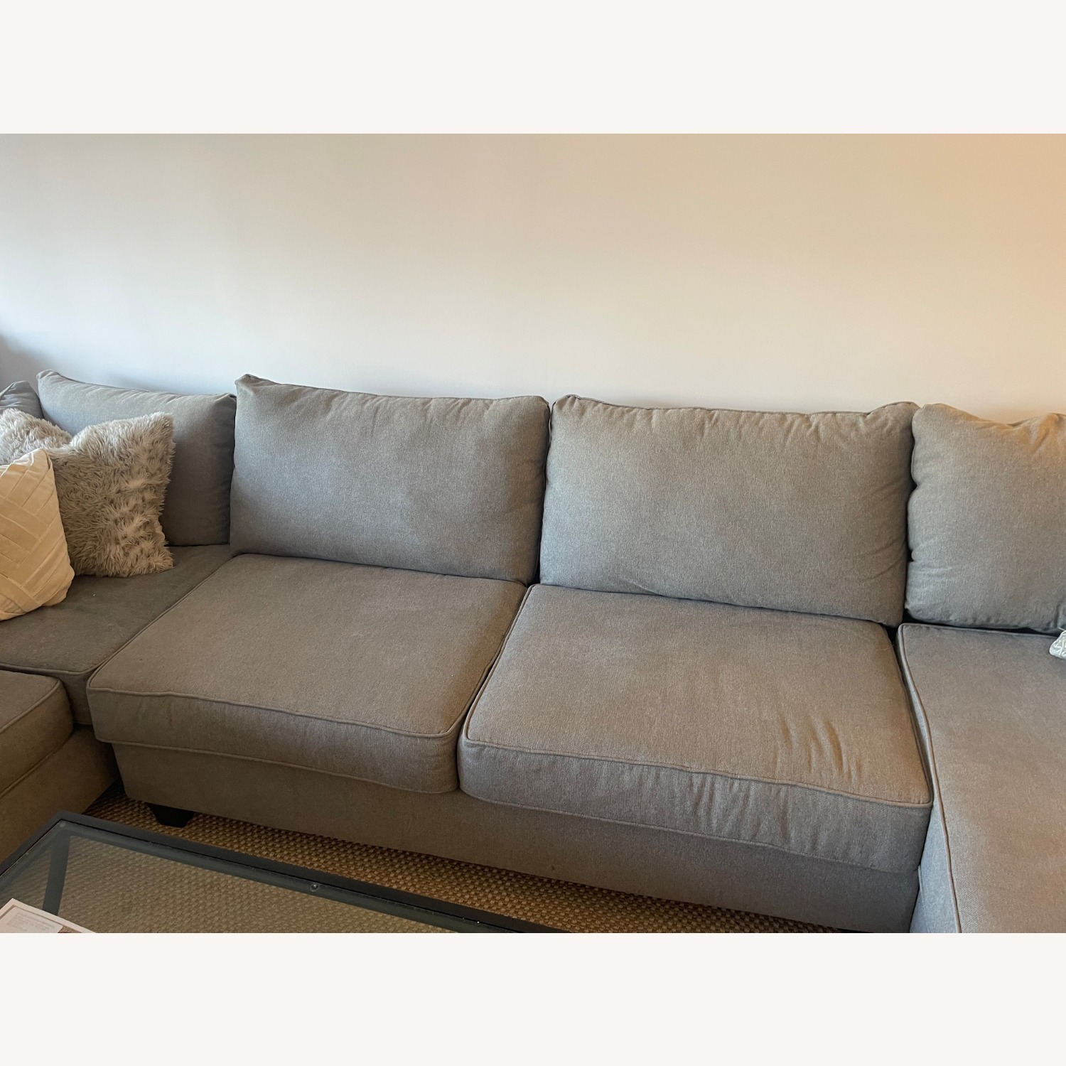 Raymour & Flanigan Light Gray Daine 3-pc. Sectional Sofa - image-4