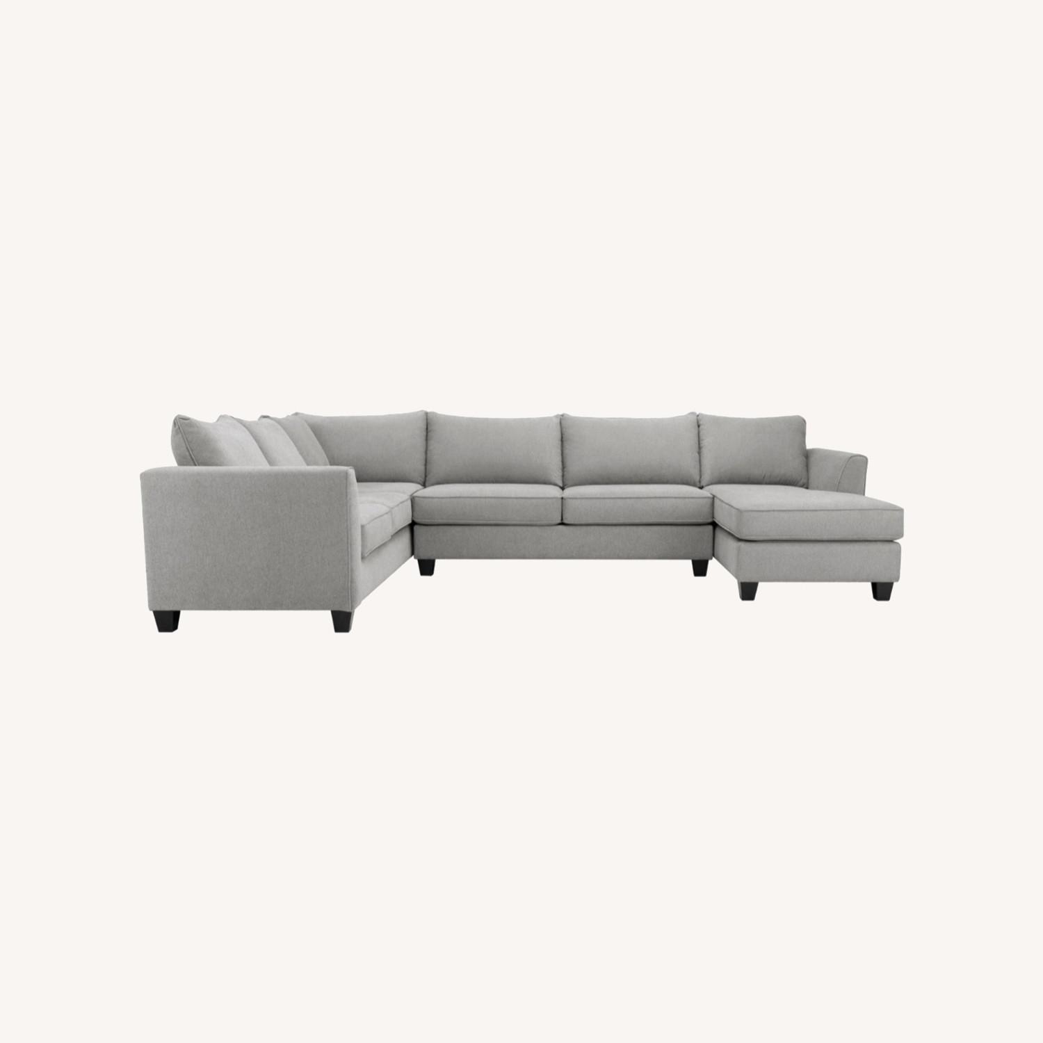 Raymour & Flanigan Light Gray Daine 3-pc. Sectional Sofa - image-0