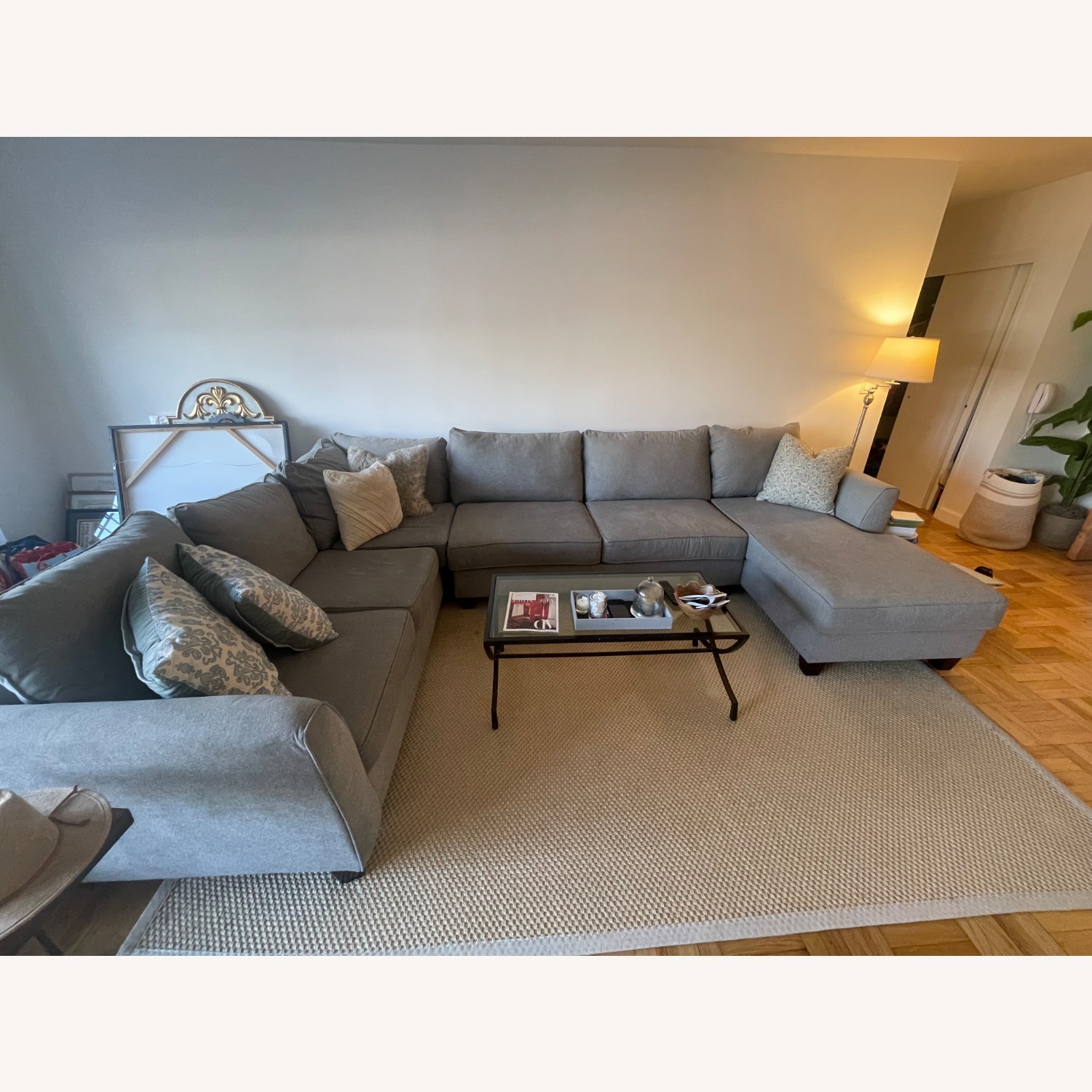 Raymour & Flanigan Light Gray Daine 3-pc. Sectional Sofa - image-3