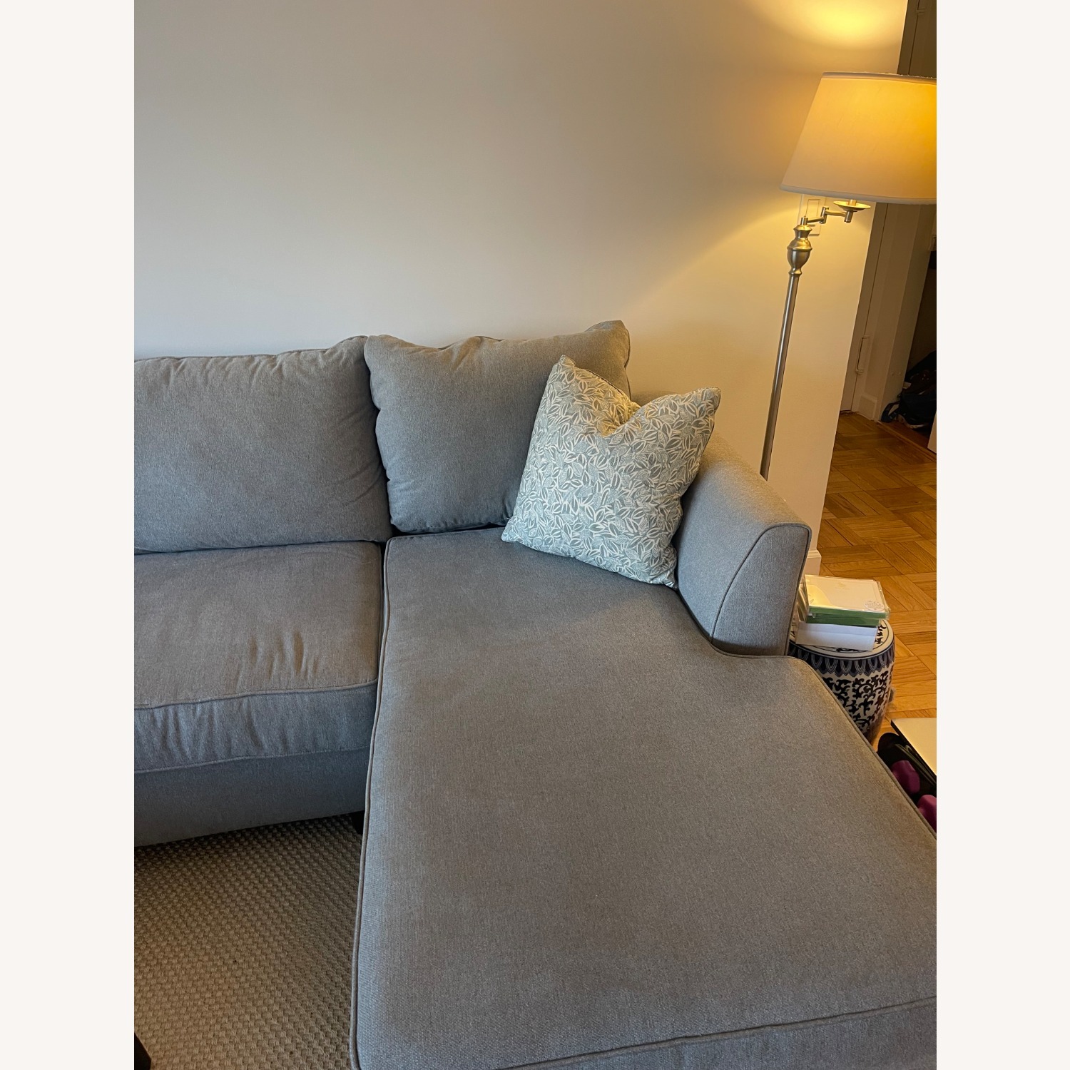 Raymour & Flanigan Light Gray Daine 3-pc. Sectional Sofa - image-6