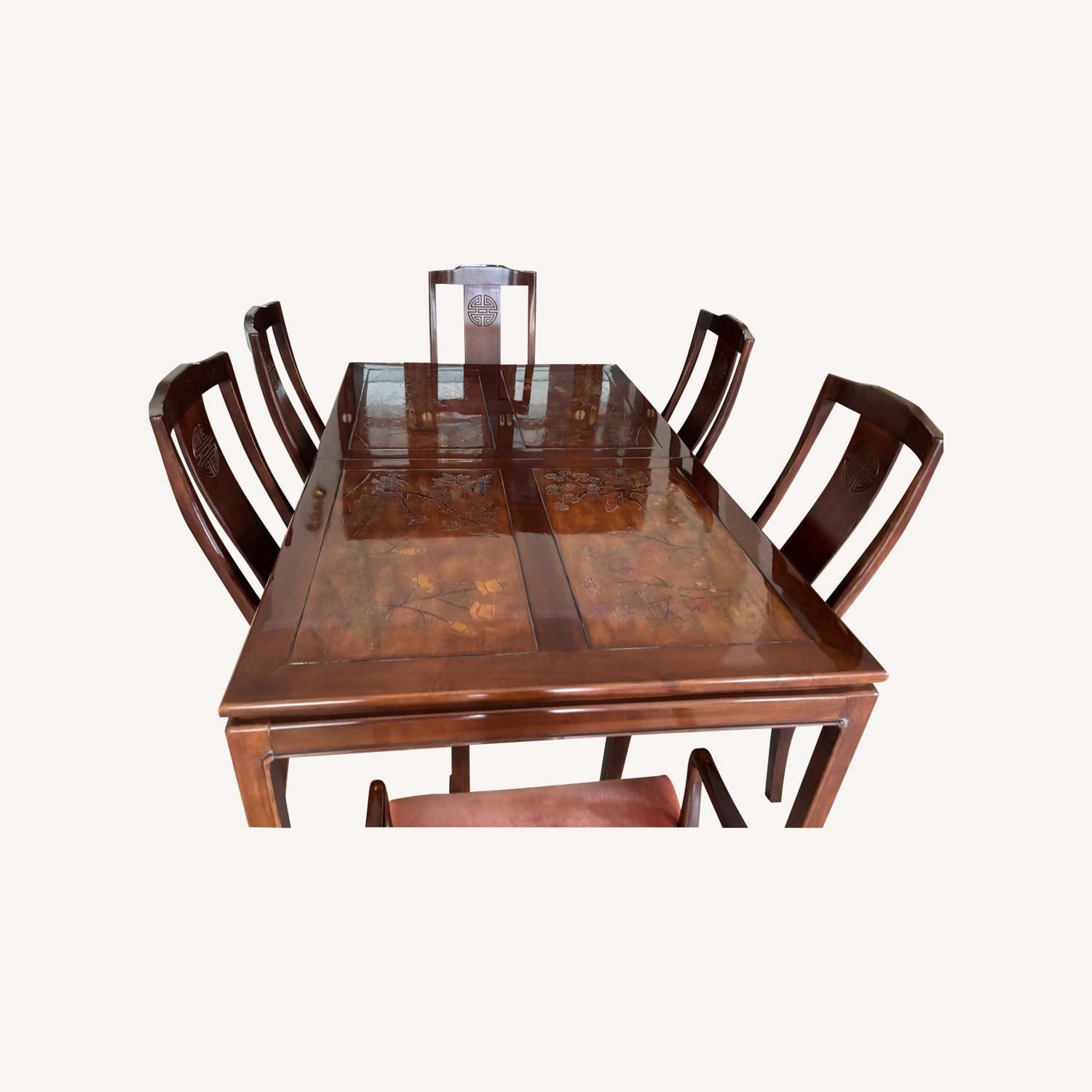 Bernhardt Flair Dark Brown Wood Dining Set - image-0