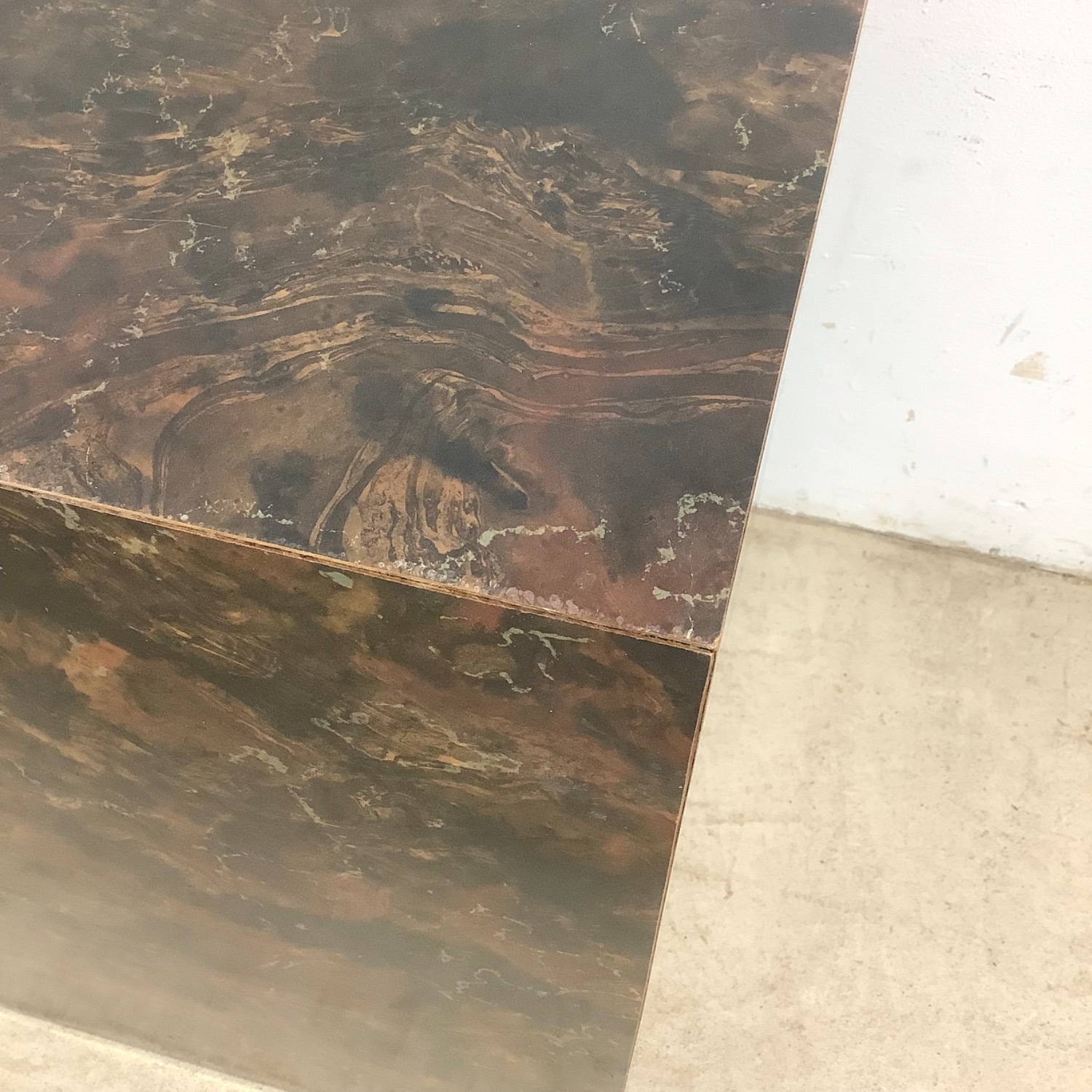 Vintage Faux Burl Display Pedestal - image-10