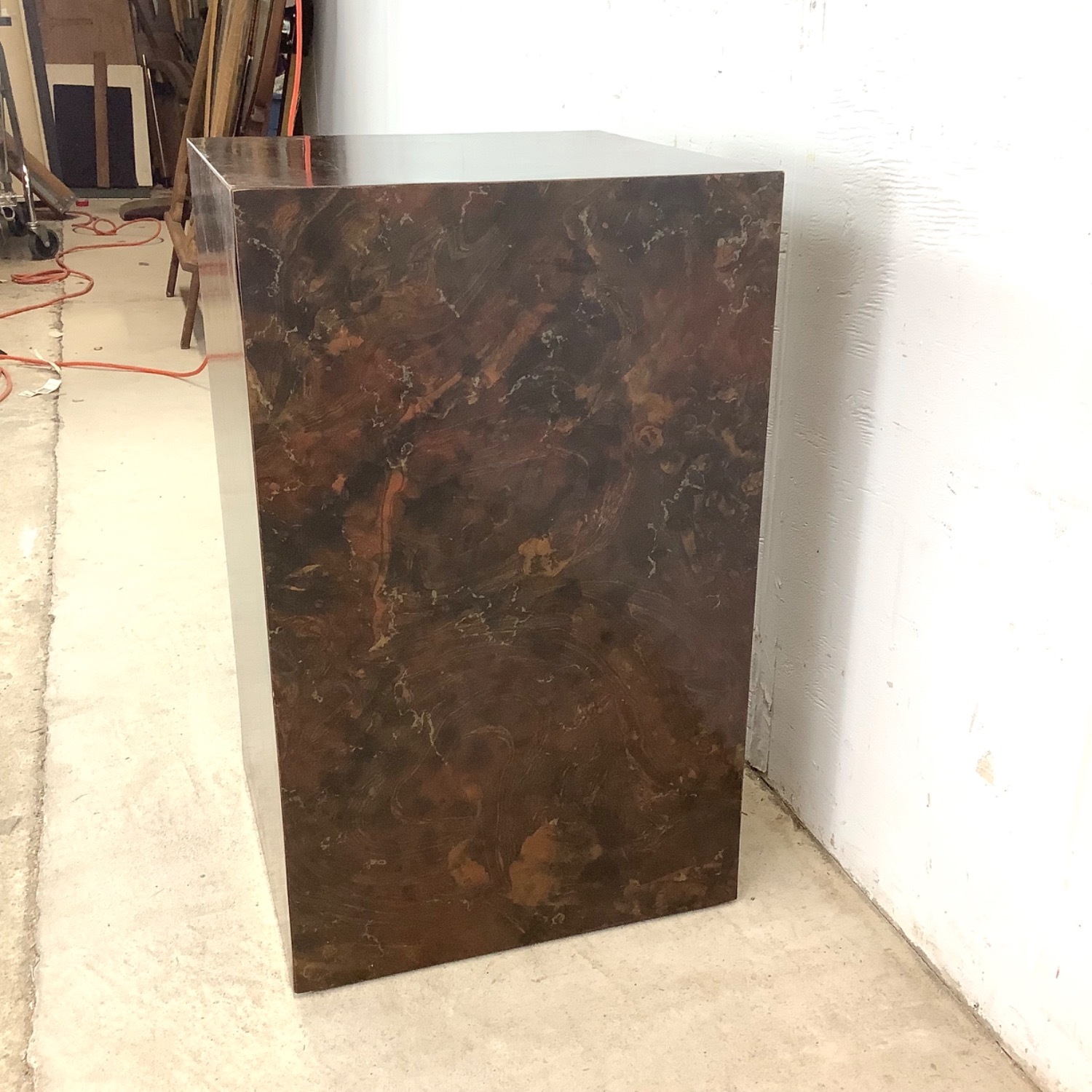 Vintage Faux Burl Display Pedestal - image-7