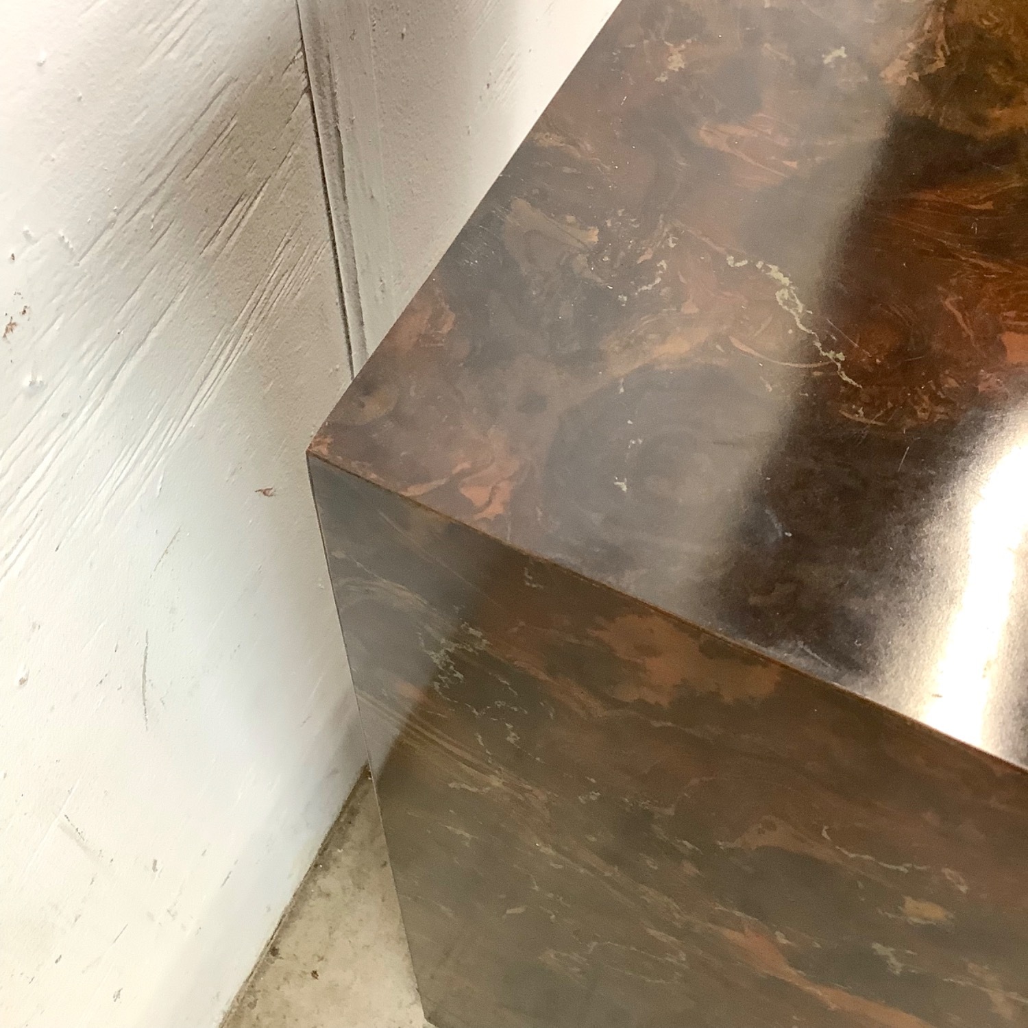 Vintage Faux Burl Display Pedestal - image-16