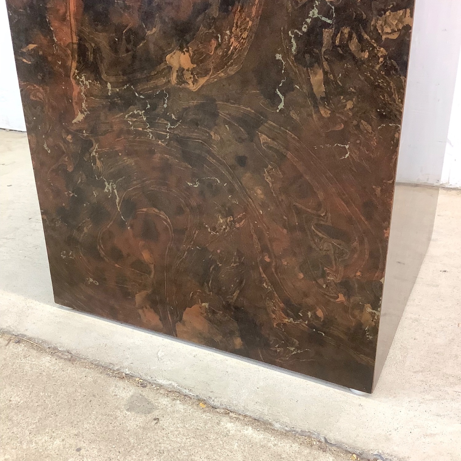 Vintage Faux Burl Display Pedestal - image-18