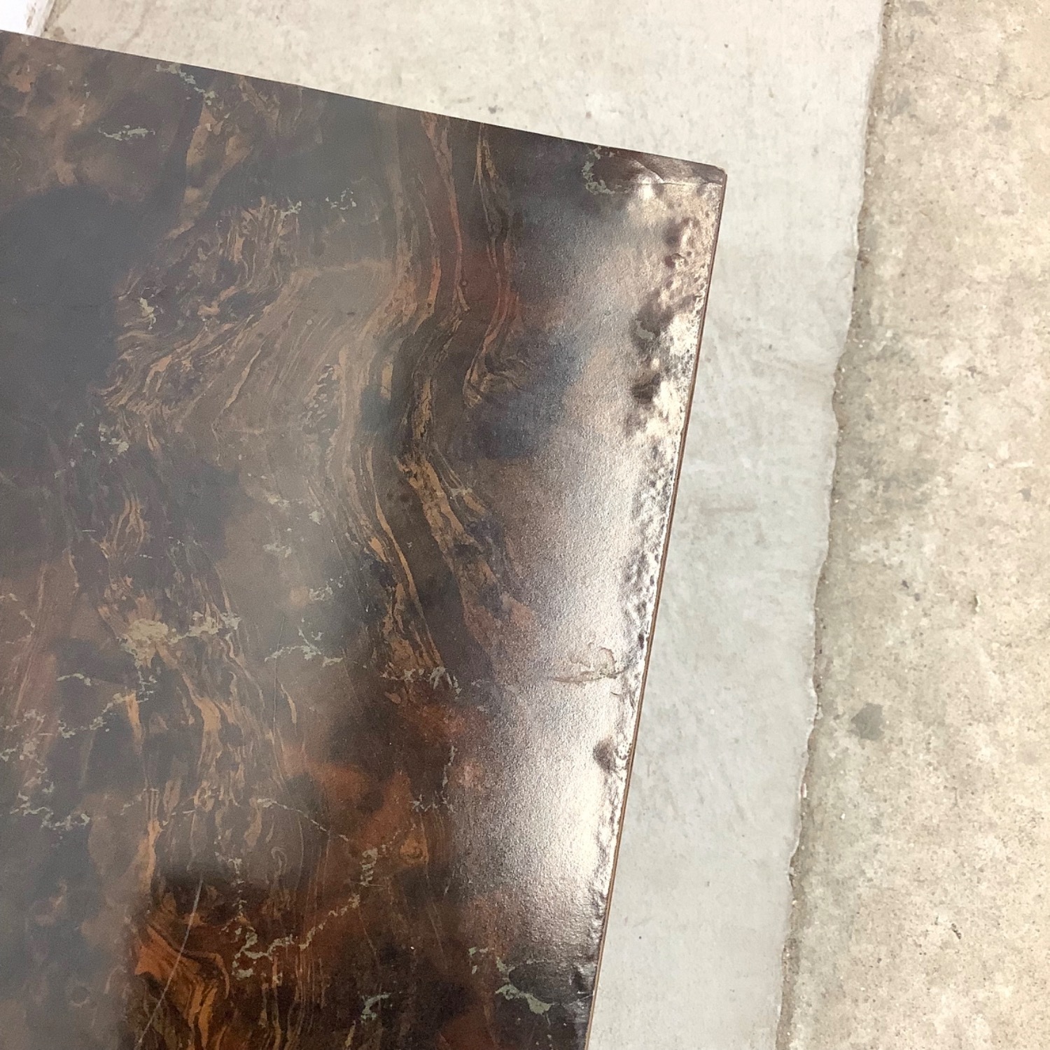 Vintage Faux Burl Display Pedestal - image-11