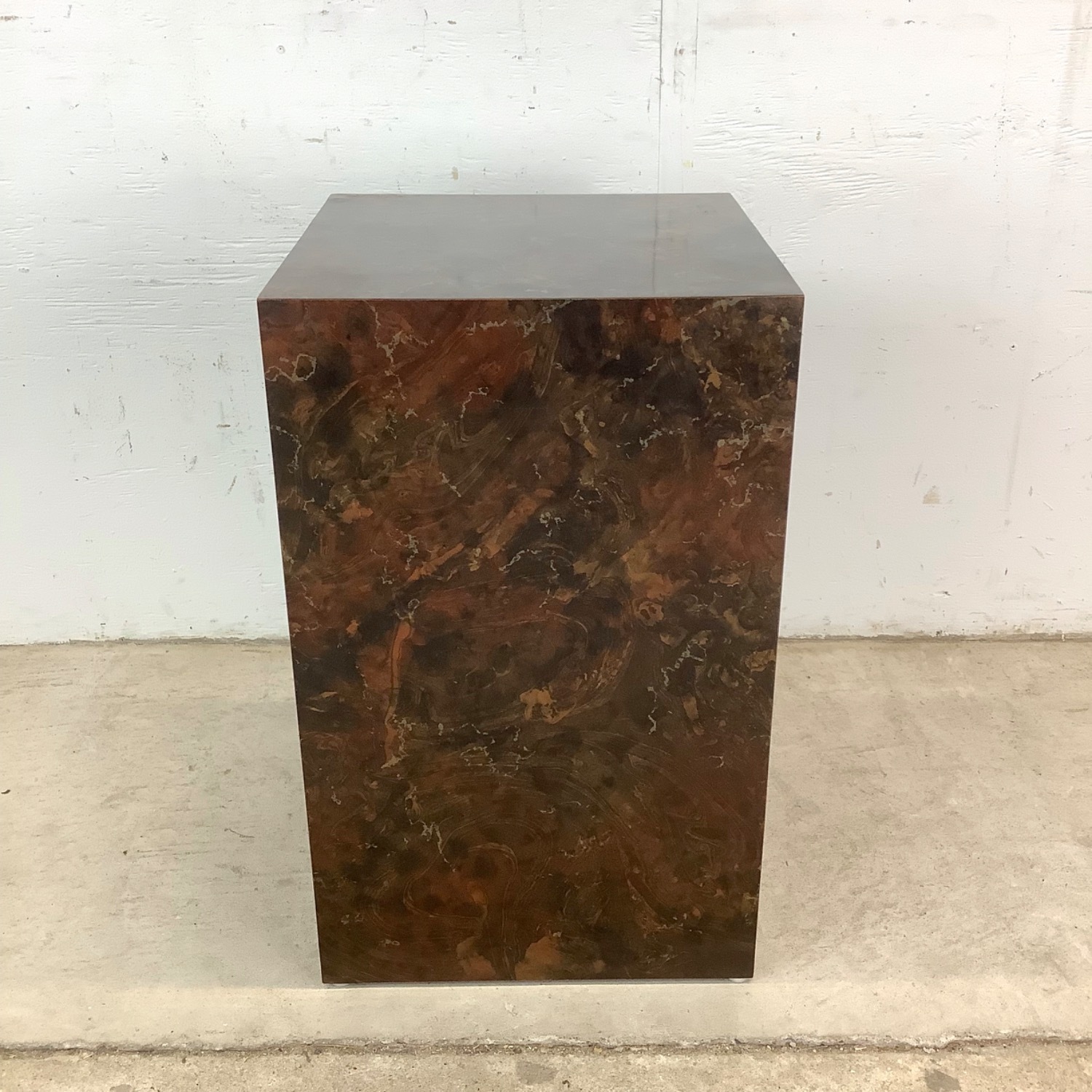 Vintage Faux Burl Display Pedestal - image-3