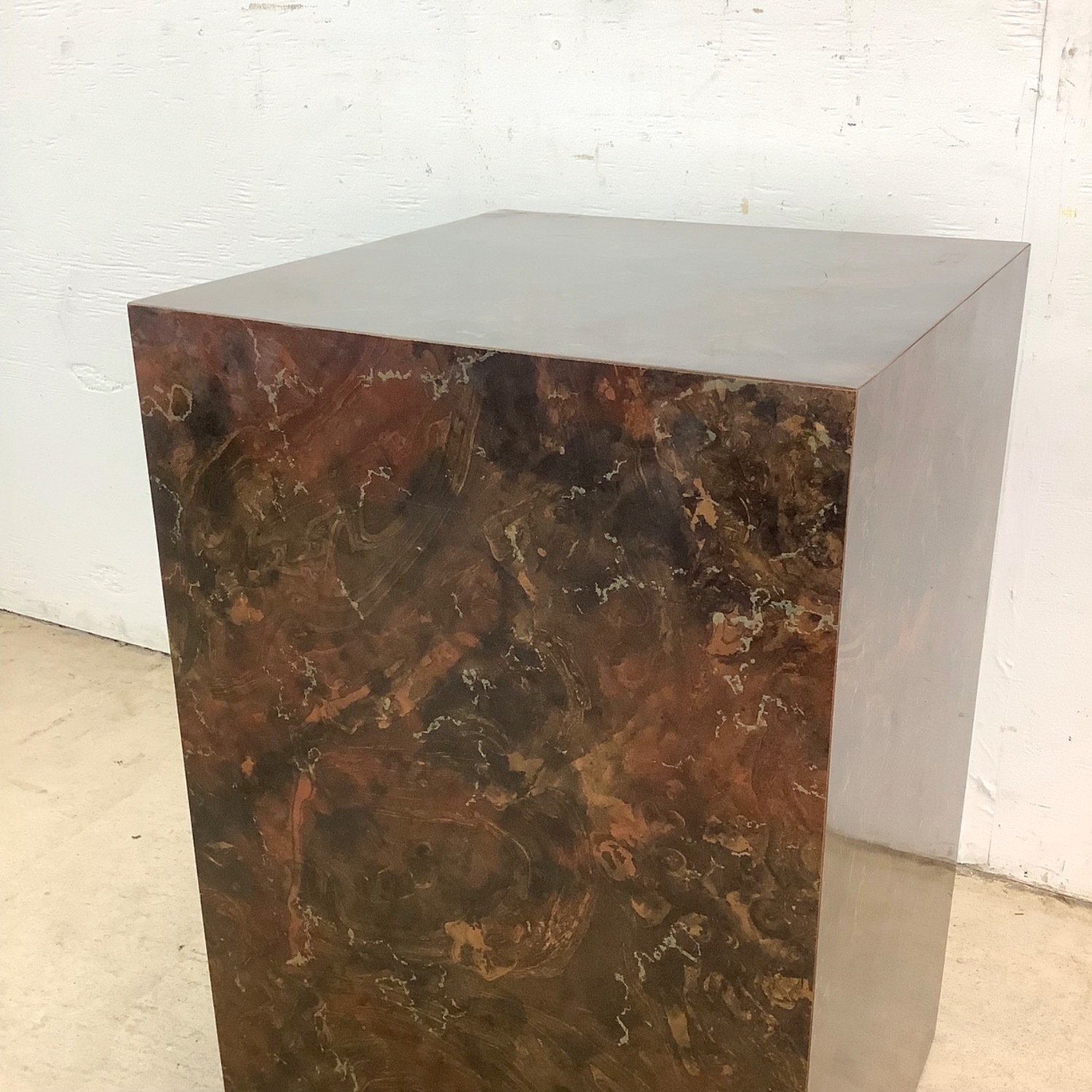 Vintage Faux Burl Display Pedestal - image-17