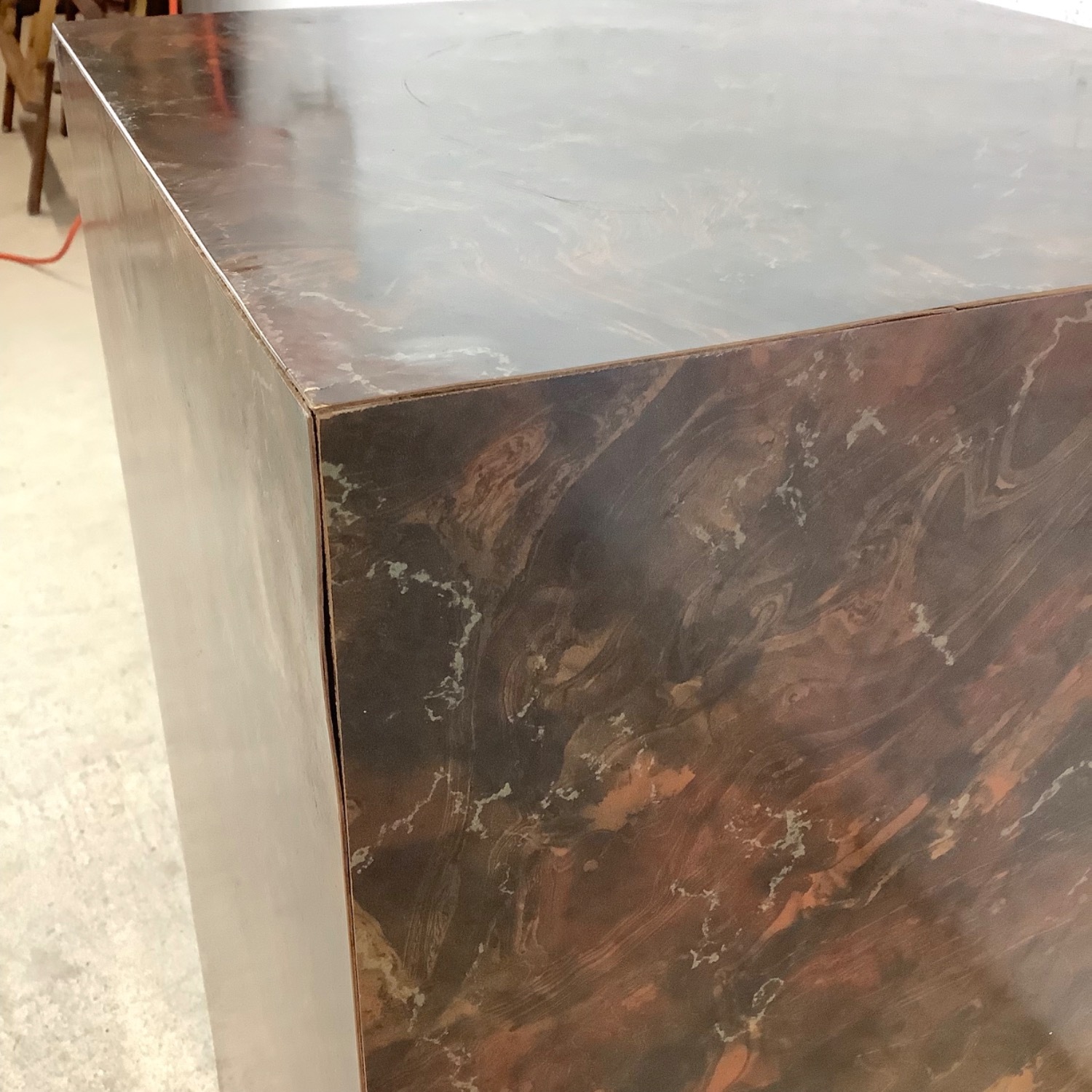 Vintage Faux Burl Display Pedestal - image-12