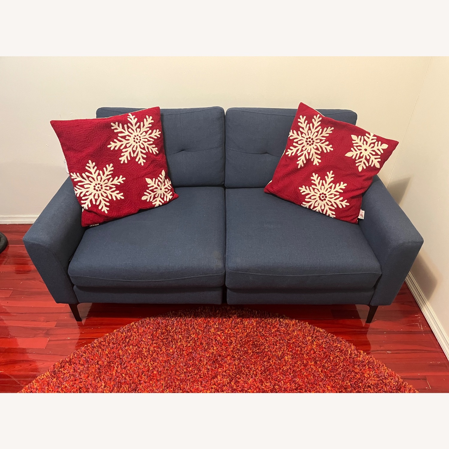 Burrow Nomad Navy Blue Loveseat Sofa - image-3