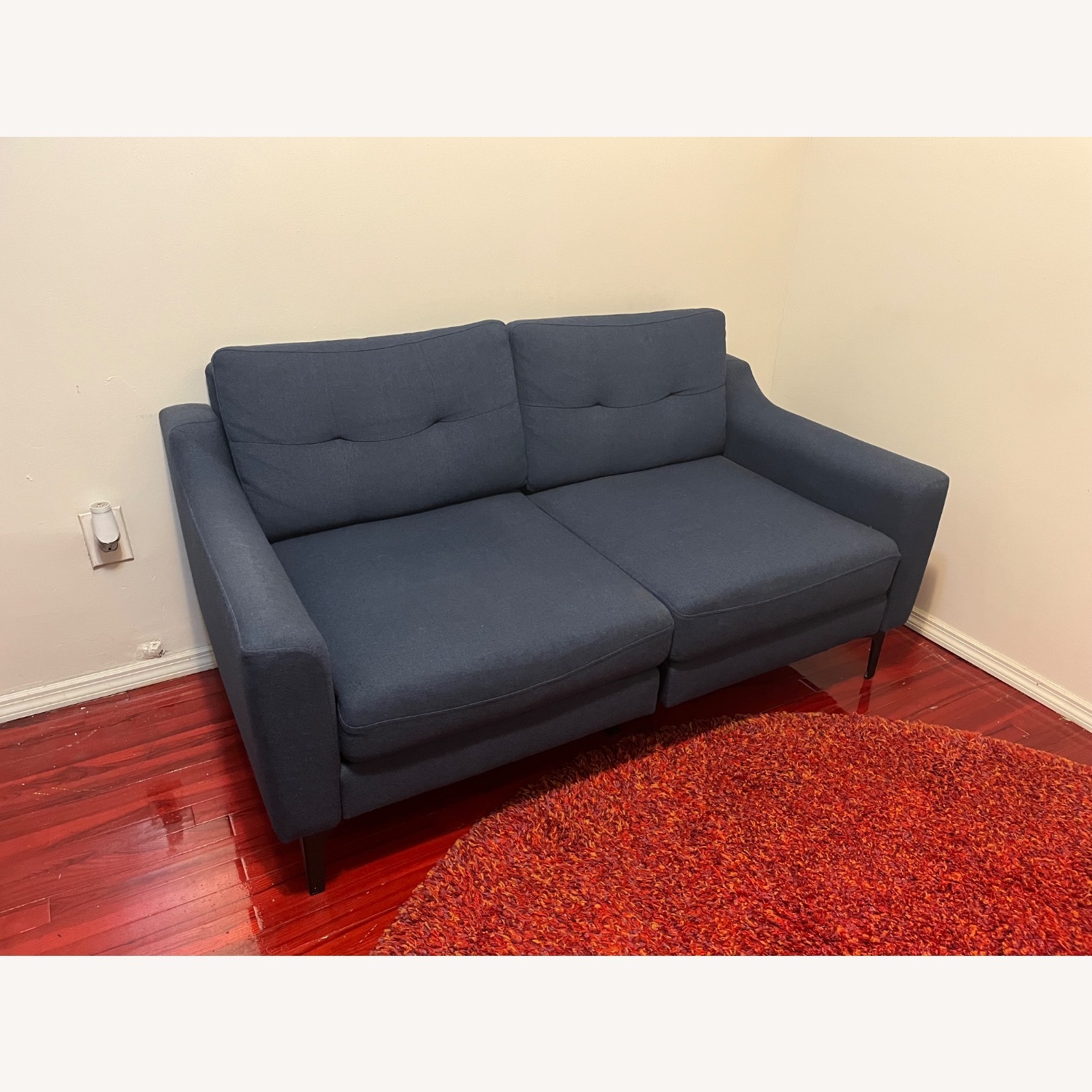 Burrow Nomad Navy Blue Loveseat Sofa - image-1