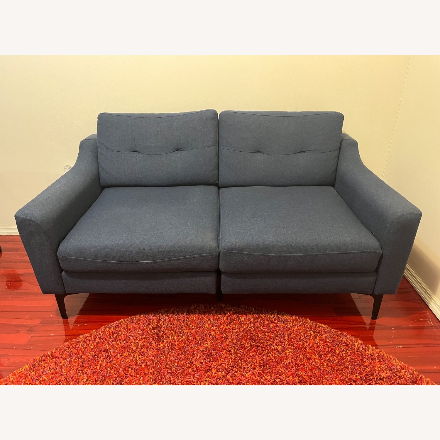 Burrow Nomad Navy Blue Loveseat Sofa - image-2