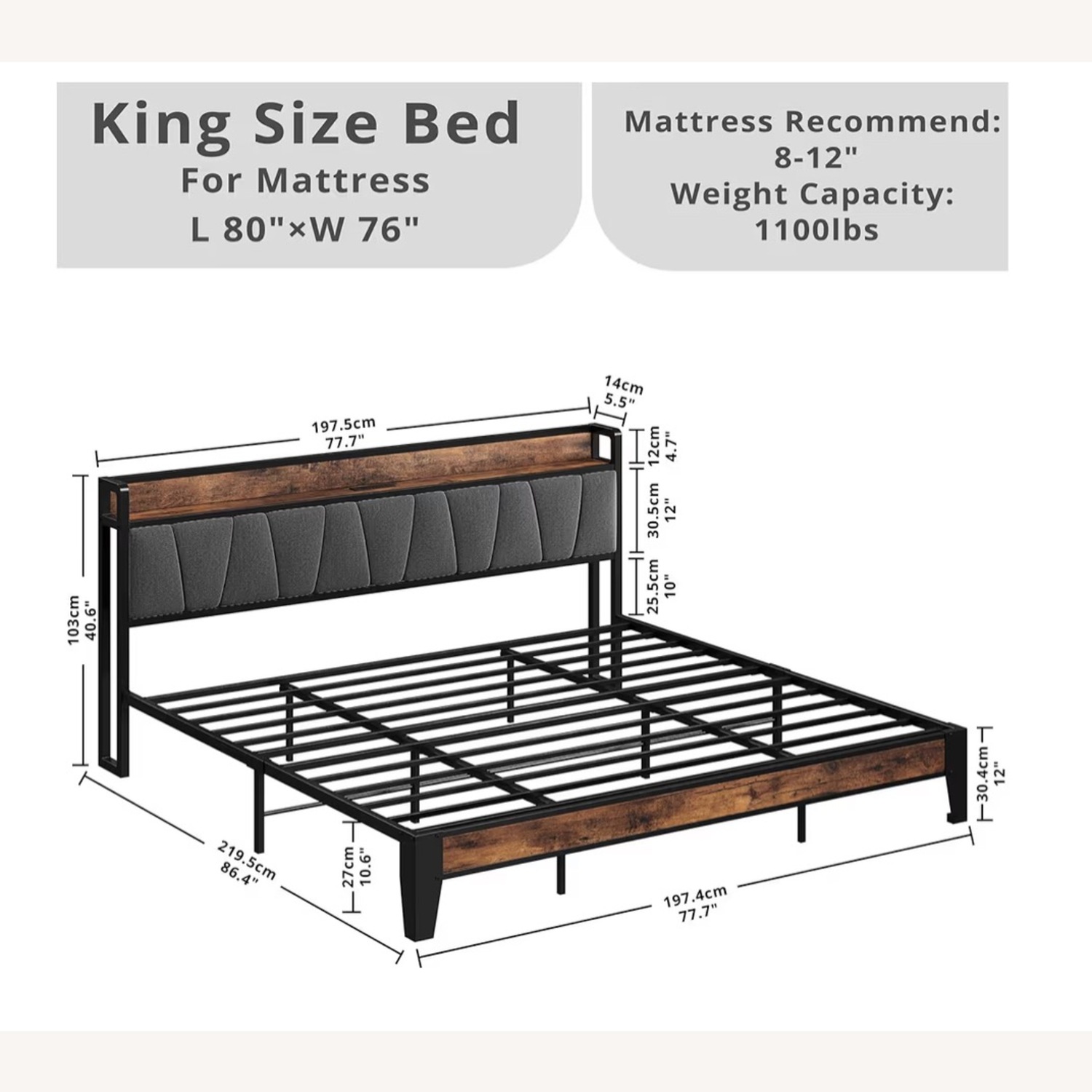 Amazon King Size Bed Frame - image-1