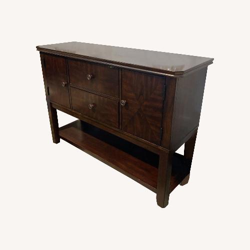 Used Solid Wood 2-Drawer w Open Shelf Buffet for sale on AptDeco